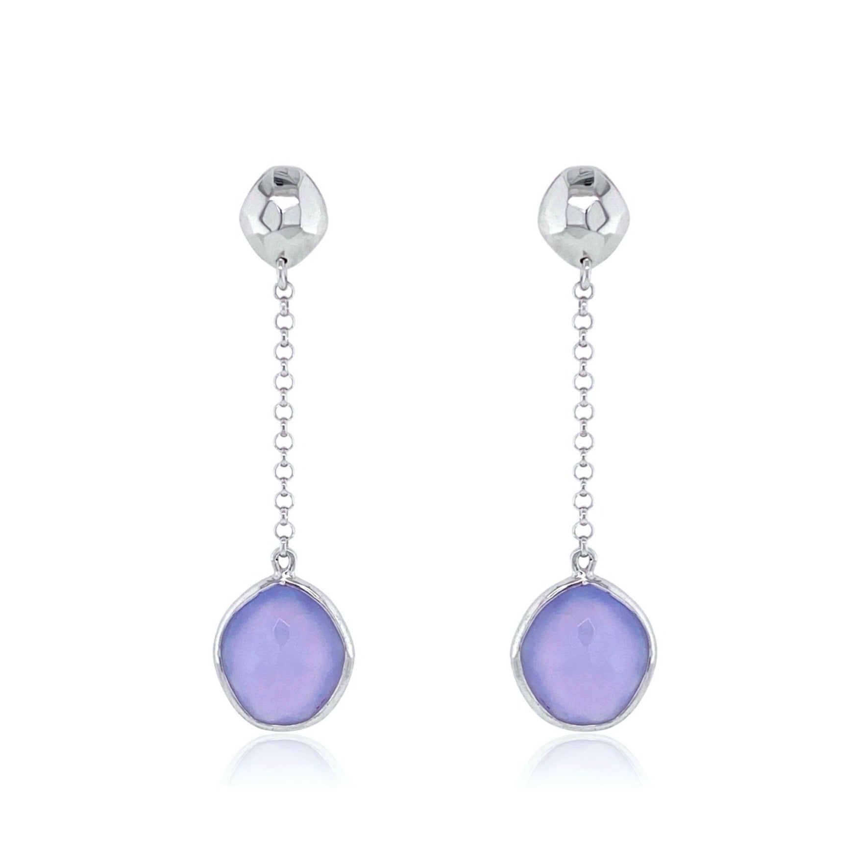 PANORAMA Earrings (1260) - Blue Chalcedony / SS