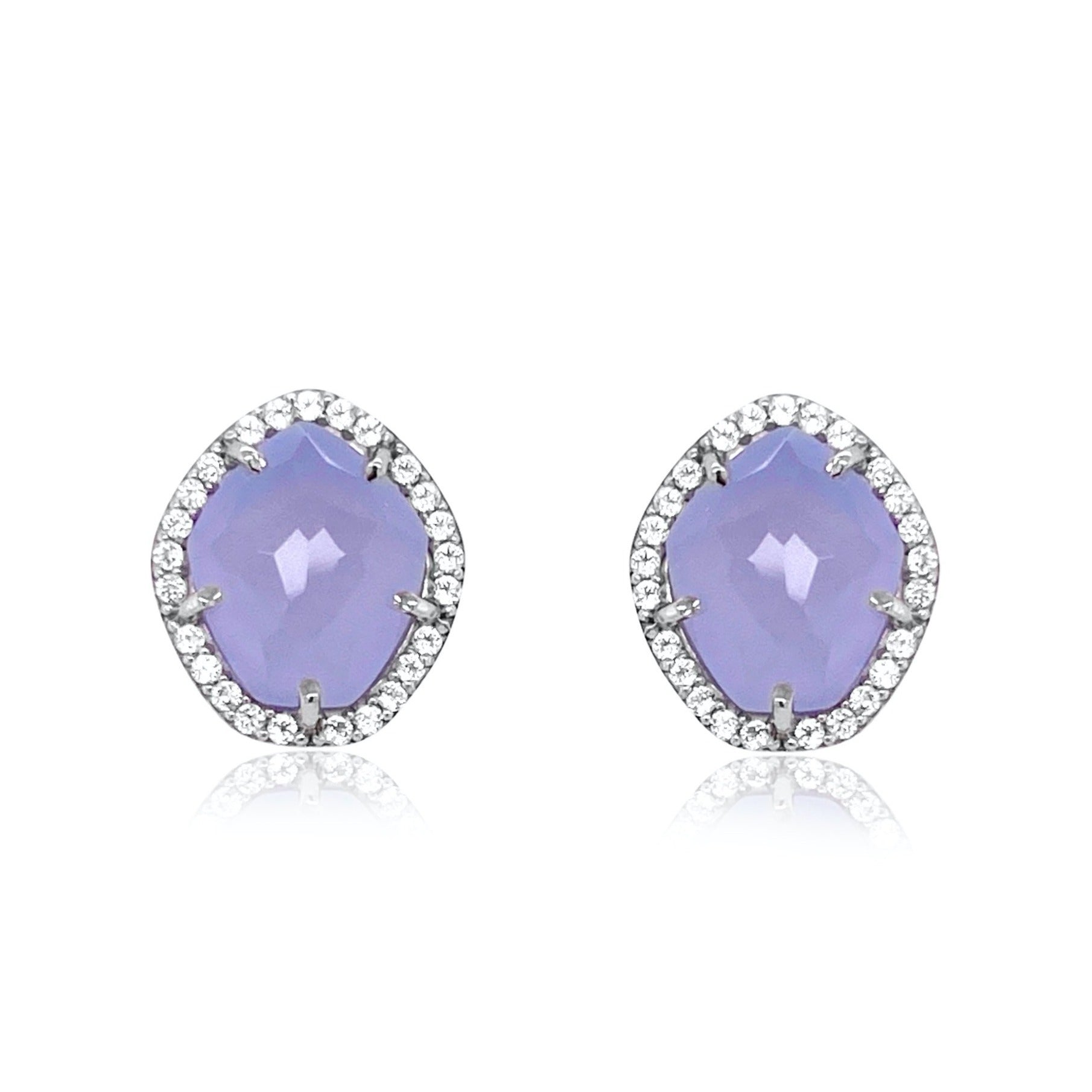 PANORAMA Earrings (1260) - Blue Chalcedony / SS