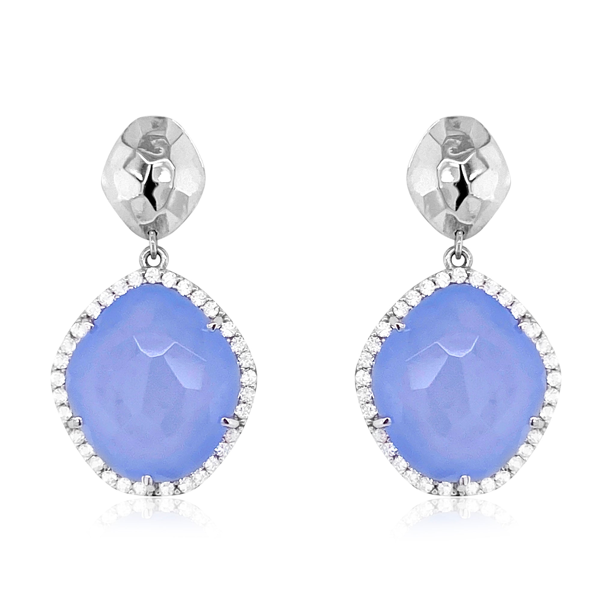 PANORAMA Earrings (1260) - Blue Chalcedony / SS