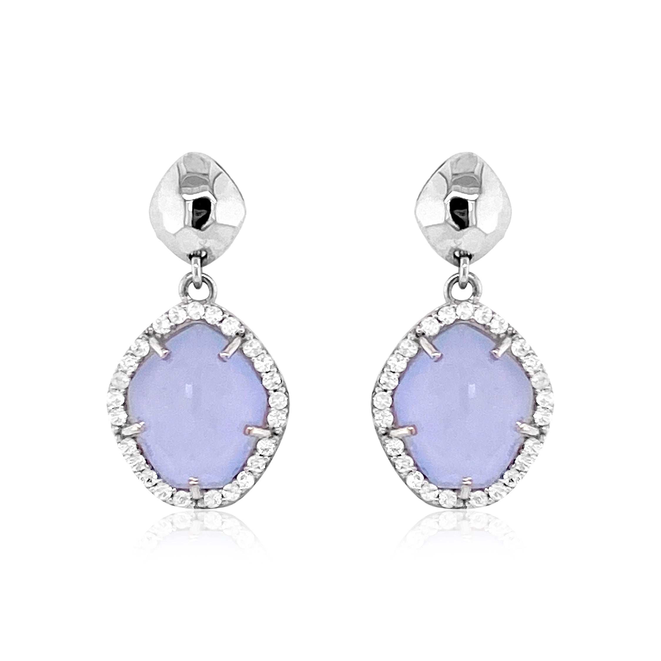 PANORAMA Earrings (1260) - Blue Chalcedony / SS