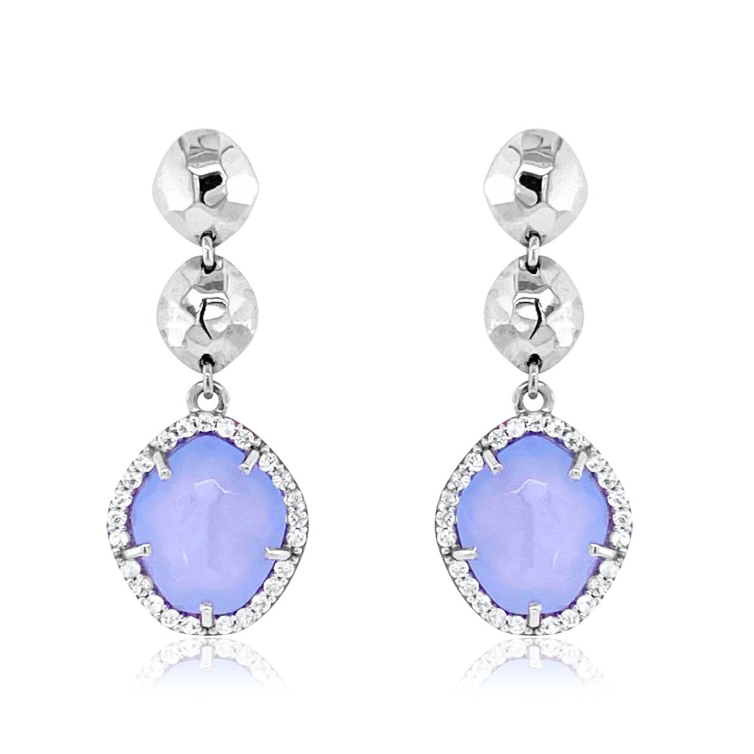 PANORAMA Earrings - Blue Chalcedony / SS