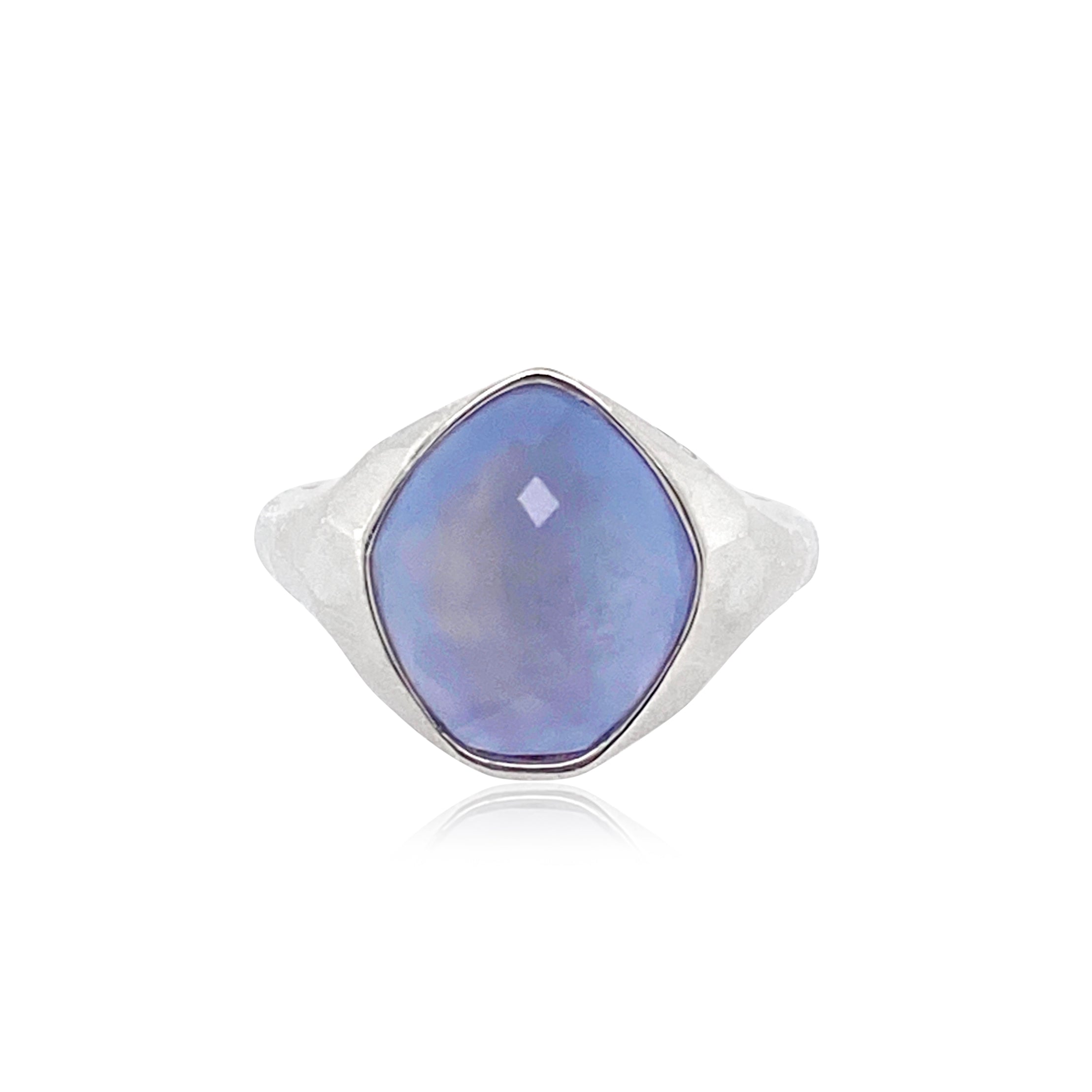 PANORAMA Ring (1260) -  Blue Chalcedony / SS