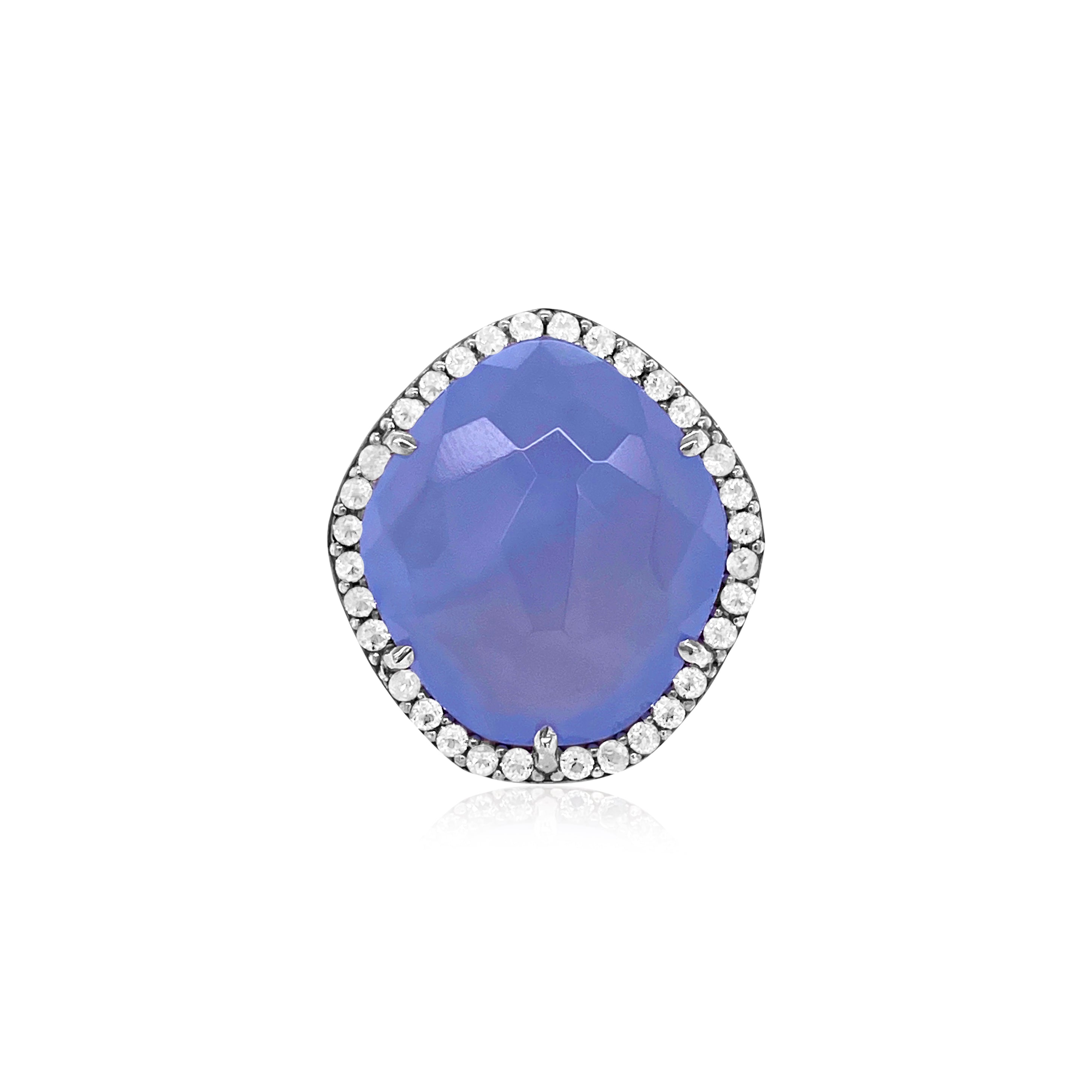 PANORAMA Ring (1260) - Blue Chalcedony / SS