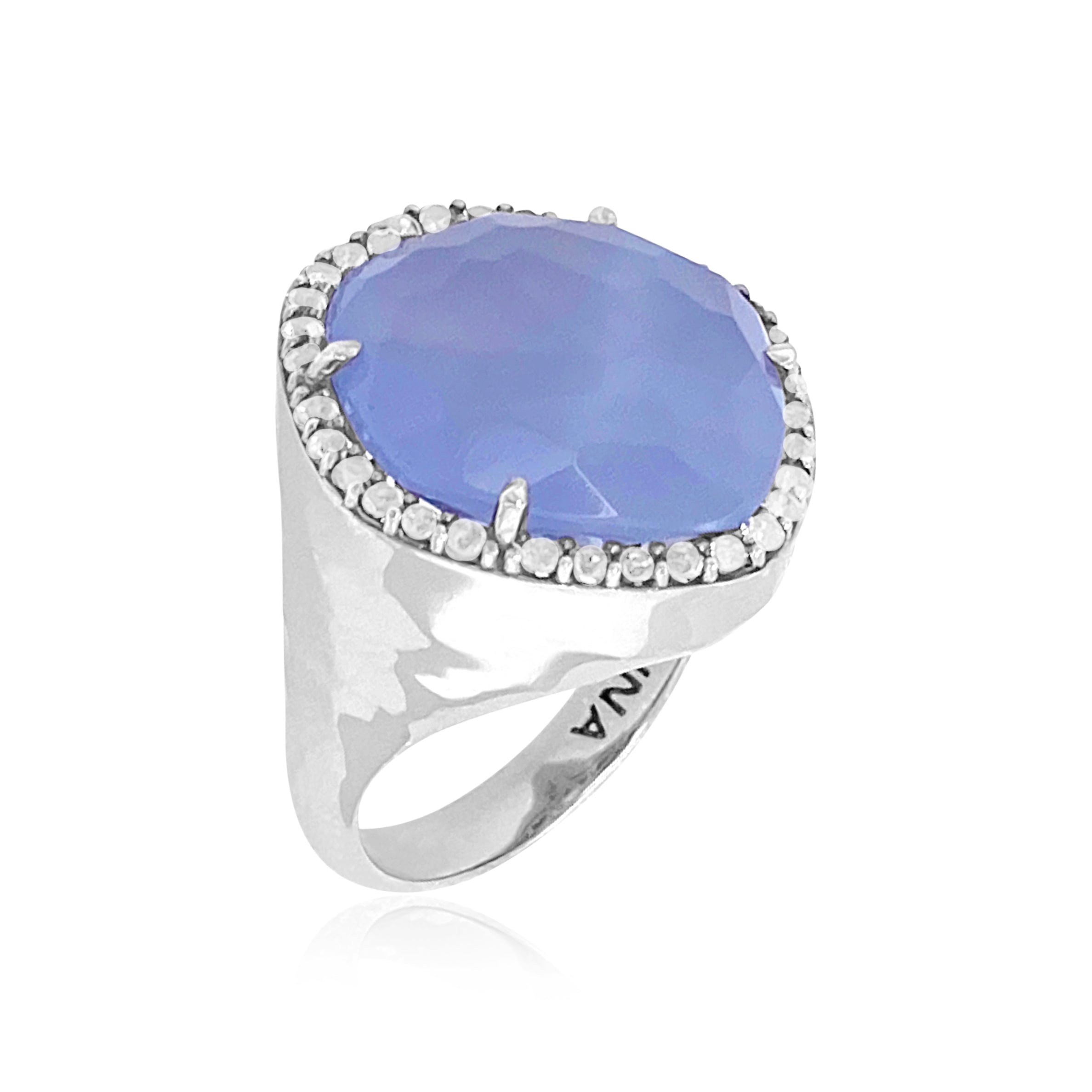 PANORAMA Ring (1260) - Blue Chalcedony / SS