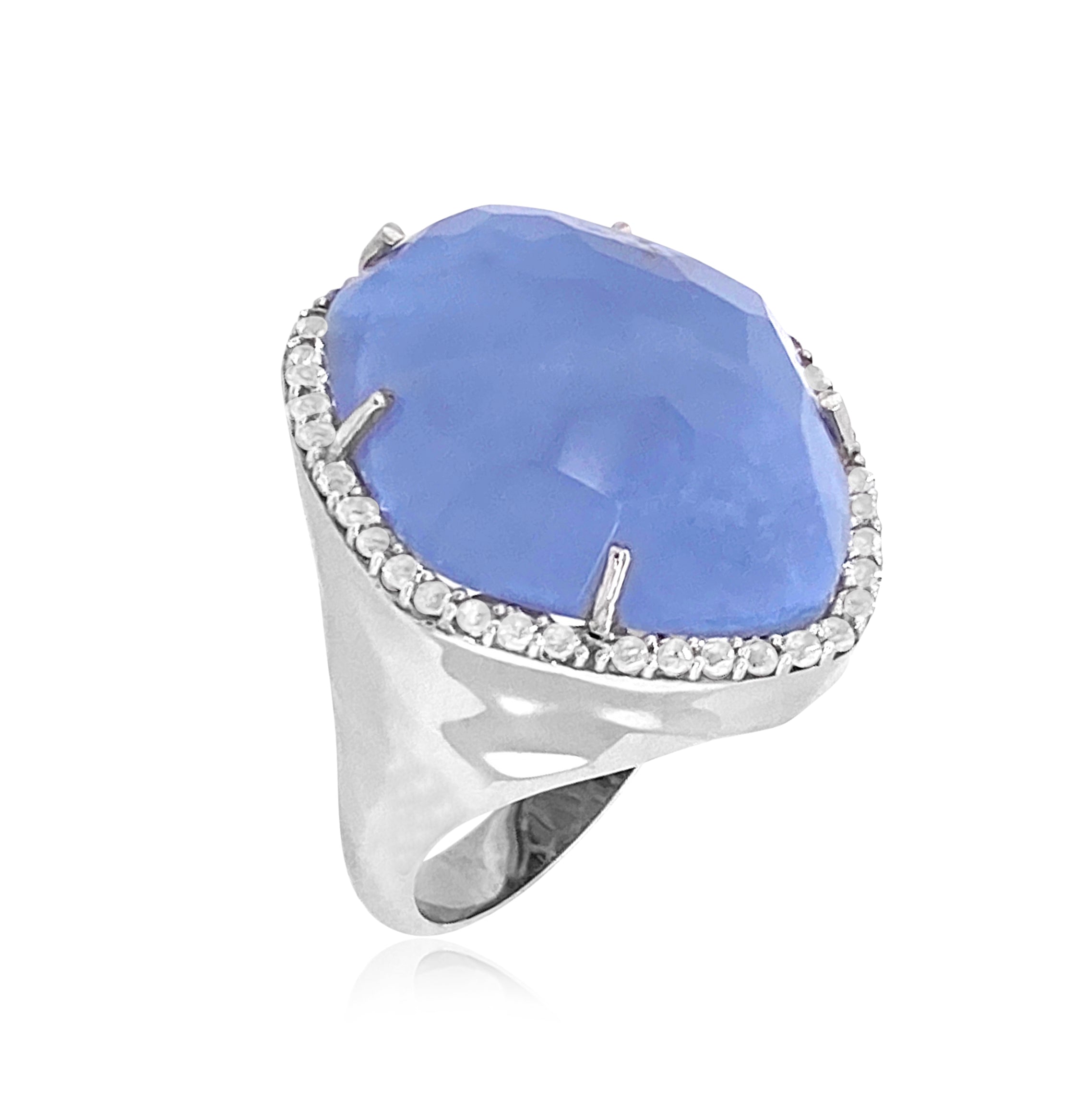 PANORAMA Ring (1260) - Blue Chalcedony / SS