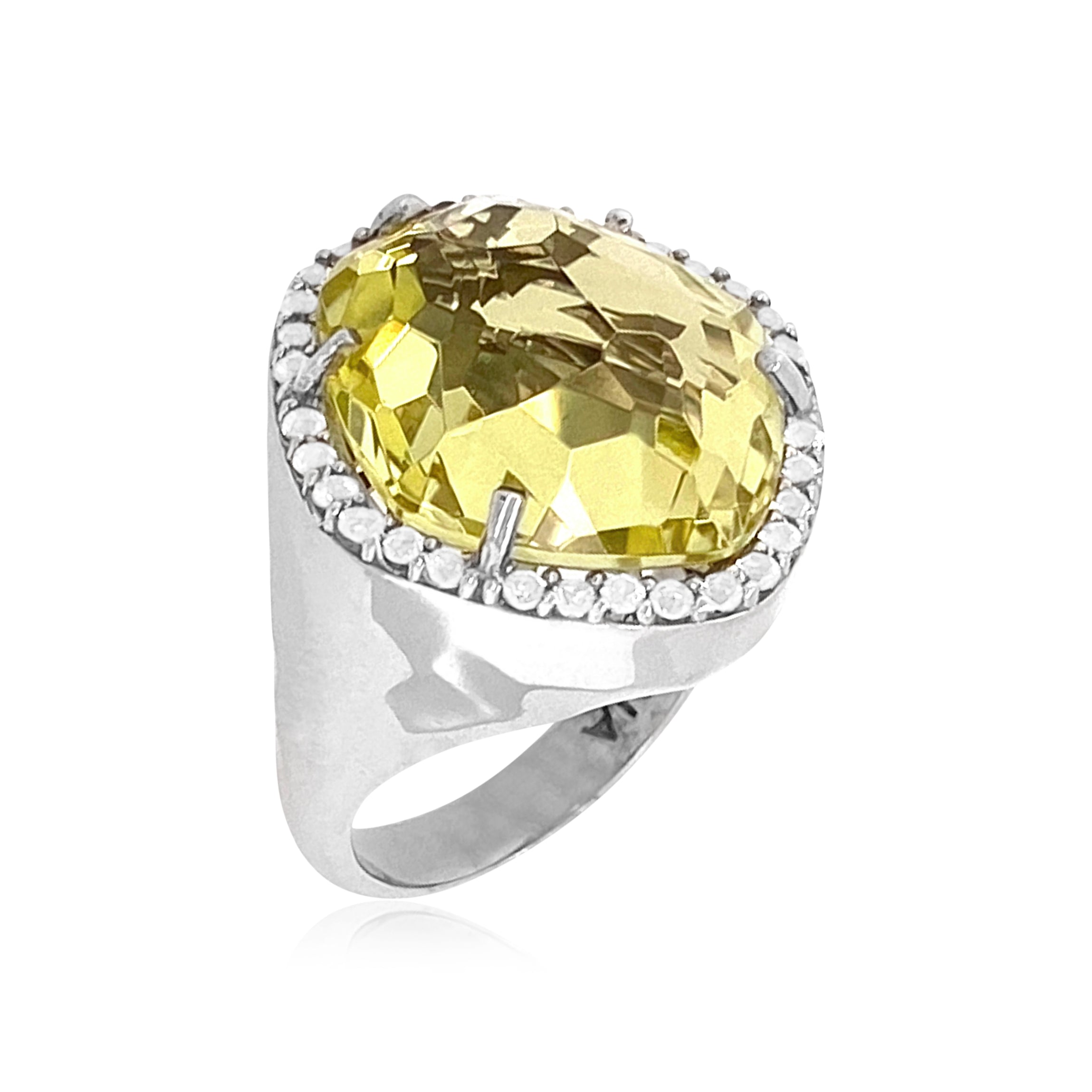 PANORAMA Ring (1260) - Green Gold Quartz / SS