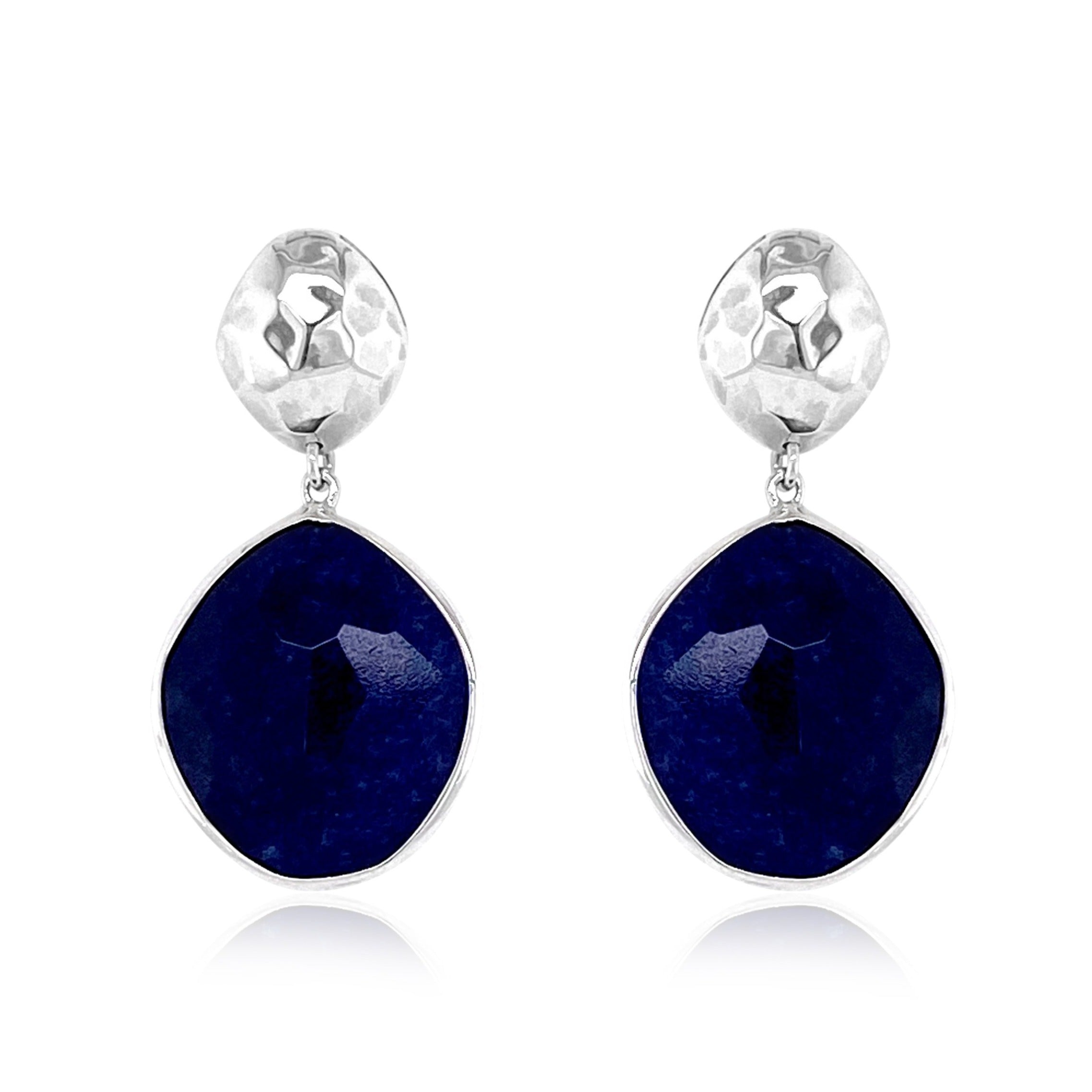 PANORAMA Earrings (1260) - Navy Blue Quartz / SS