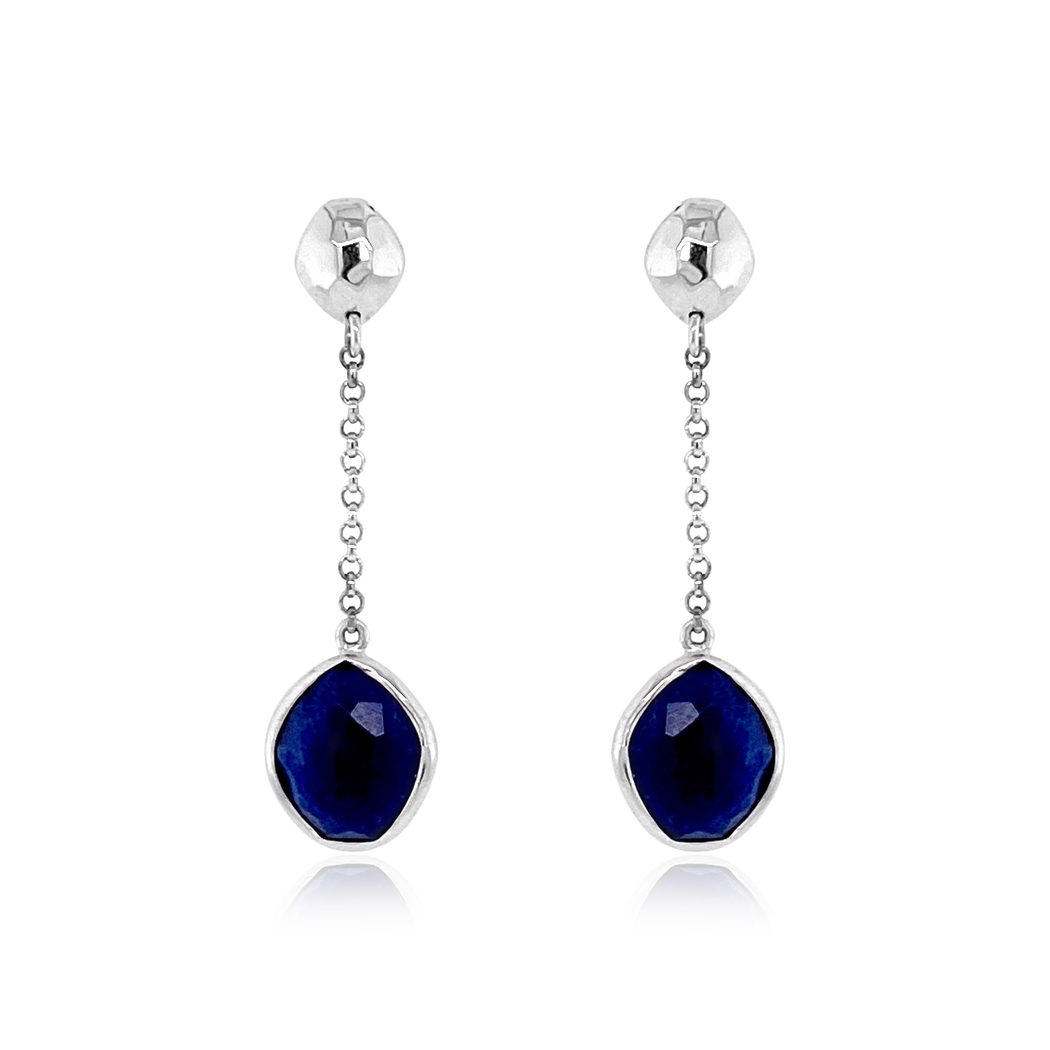 PANORAMA Earrings (1260) - Navy Blue Quartz / SS