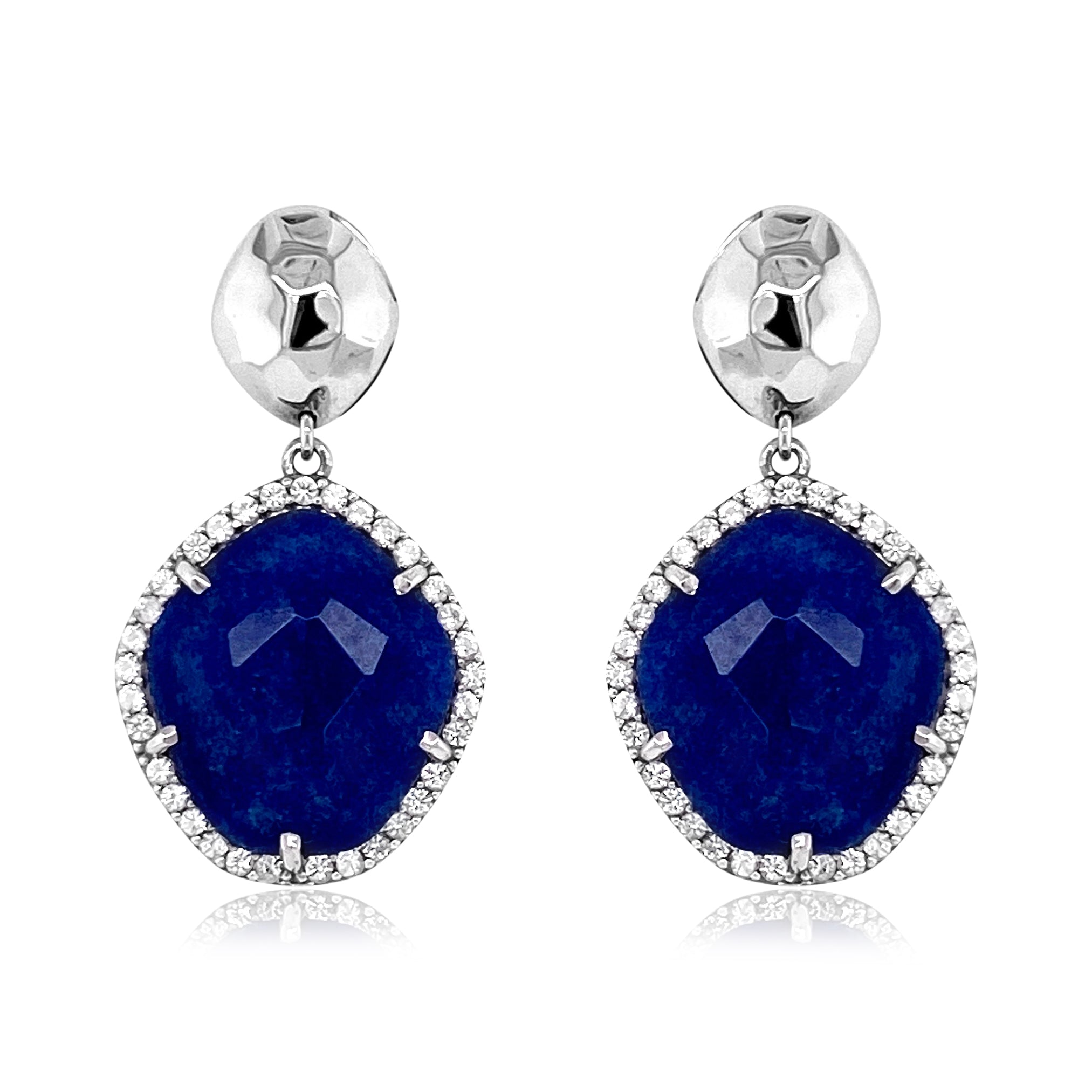 PANORAMA Earrings (1260) - Navy Blue Quartz / SS