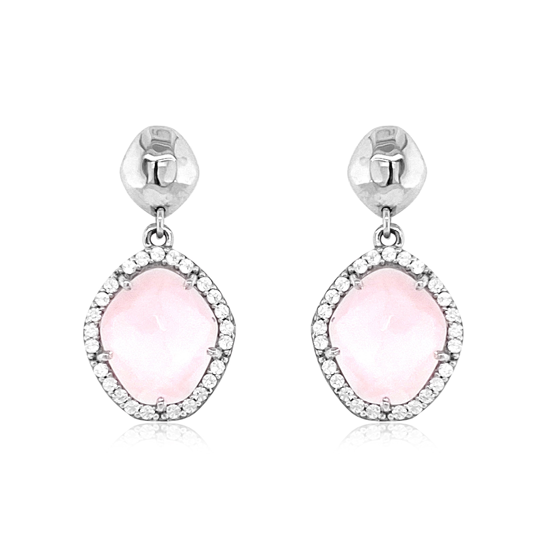 PANORAMA Earrings  (1260) - Rose Quartz / SS