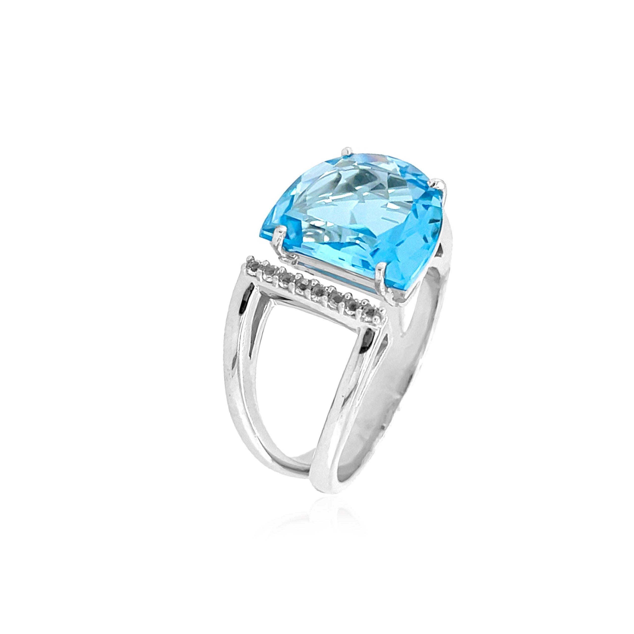 PENDULUM Ring (1322) - Blue Topaz / SS