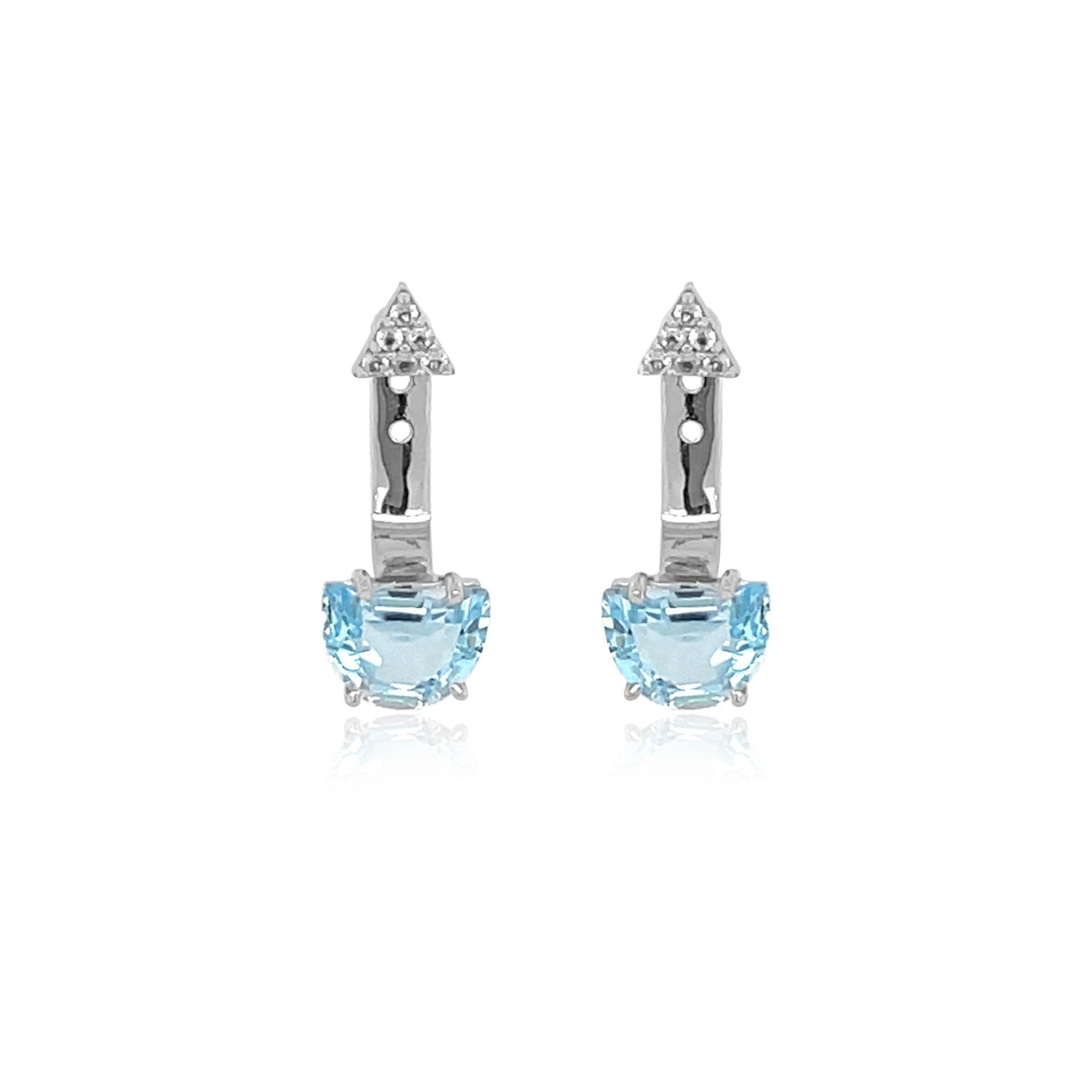 PENDULUM Earrings (1323) - Blue Topaz / SS