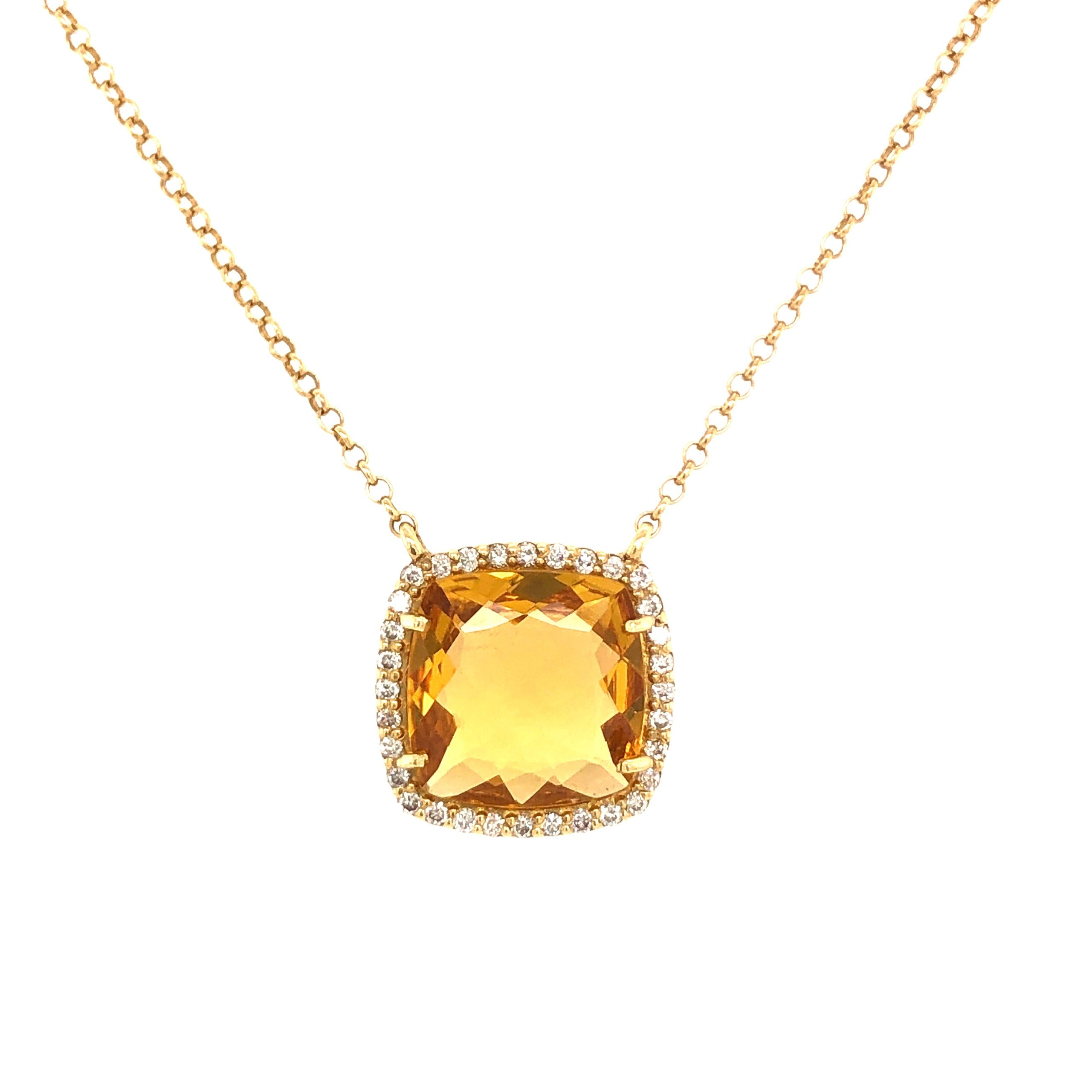 DEUX Necklace (1145) -  Citrine / YG