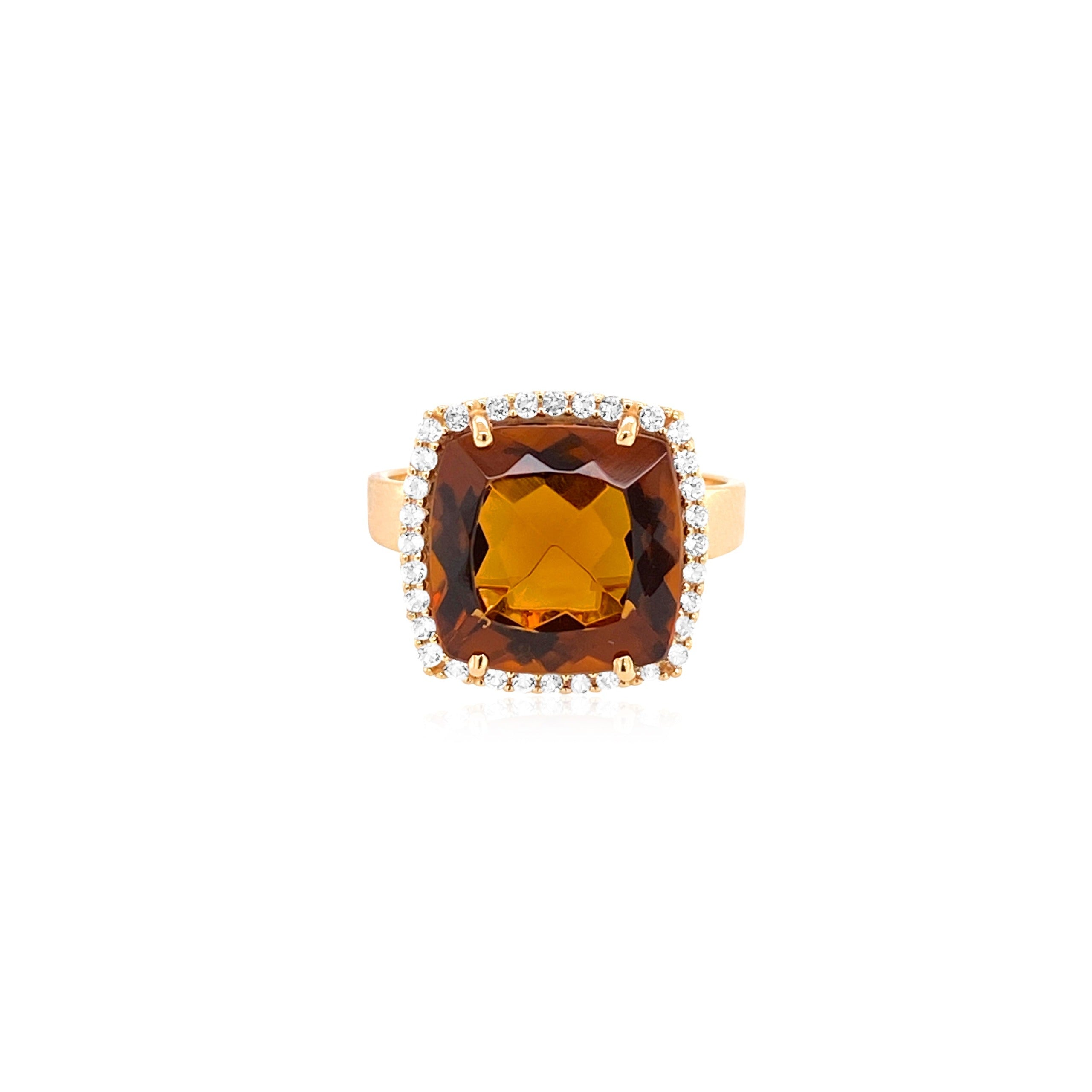 DEUX Ring (1145) - Whisky Citrine / YG