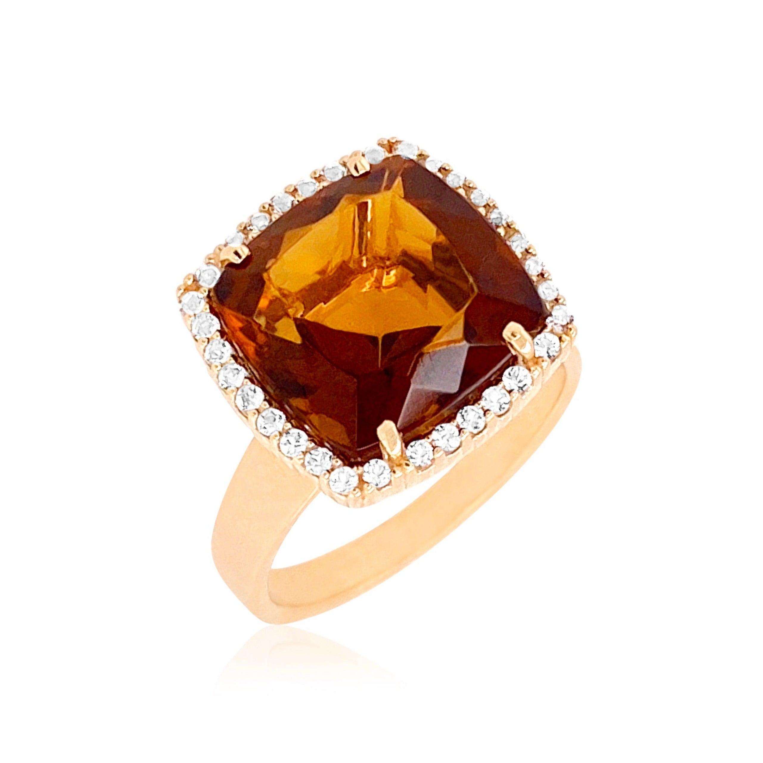 DEUX Ring (1145) - Whisky Citrine / YG