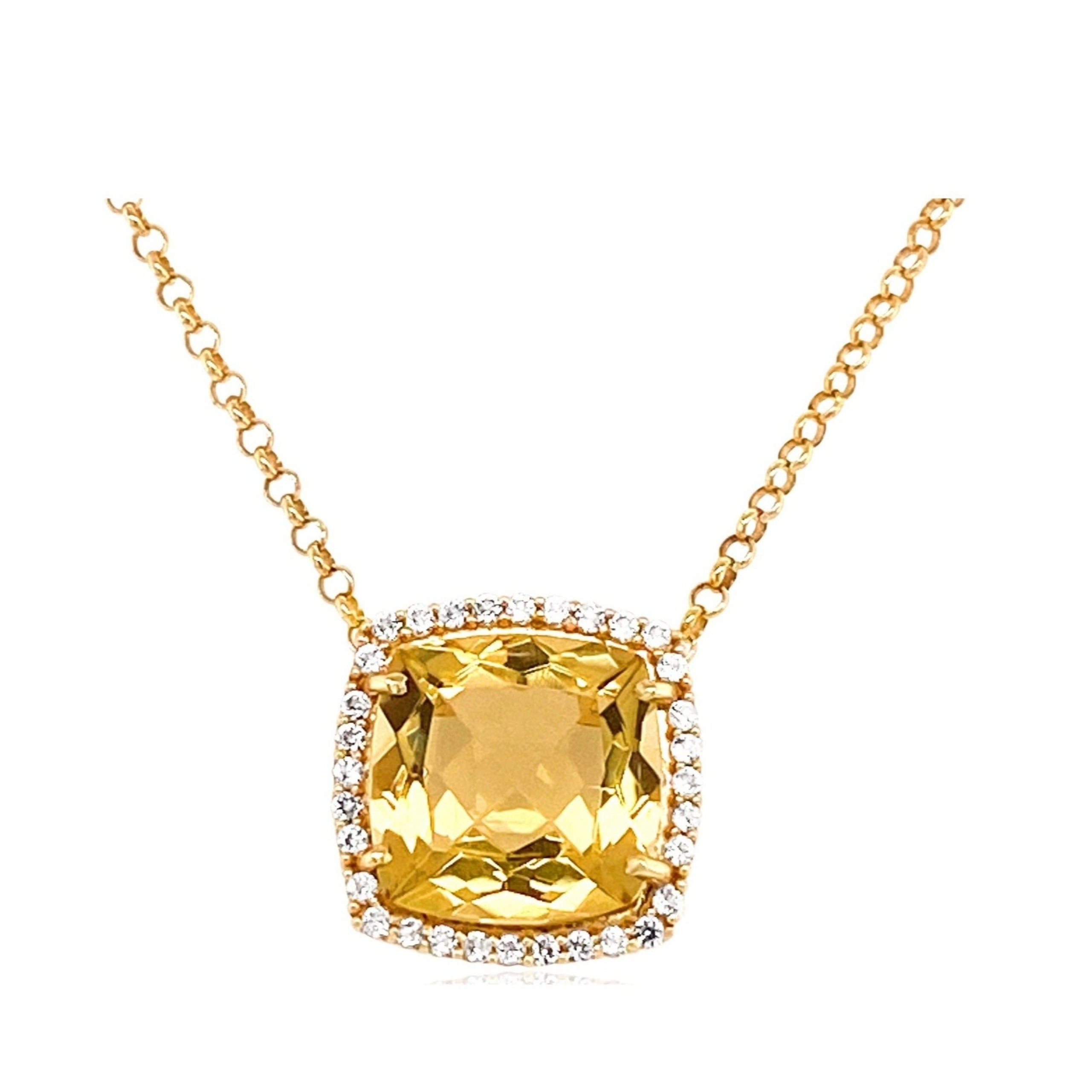 DEUX Necklace (1145) - Light Citrine /  YG