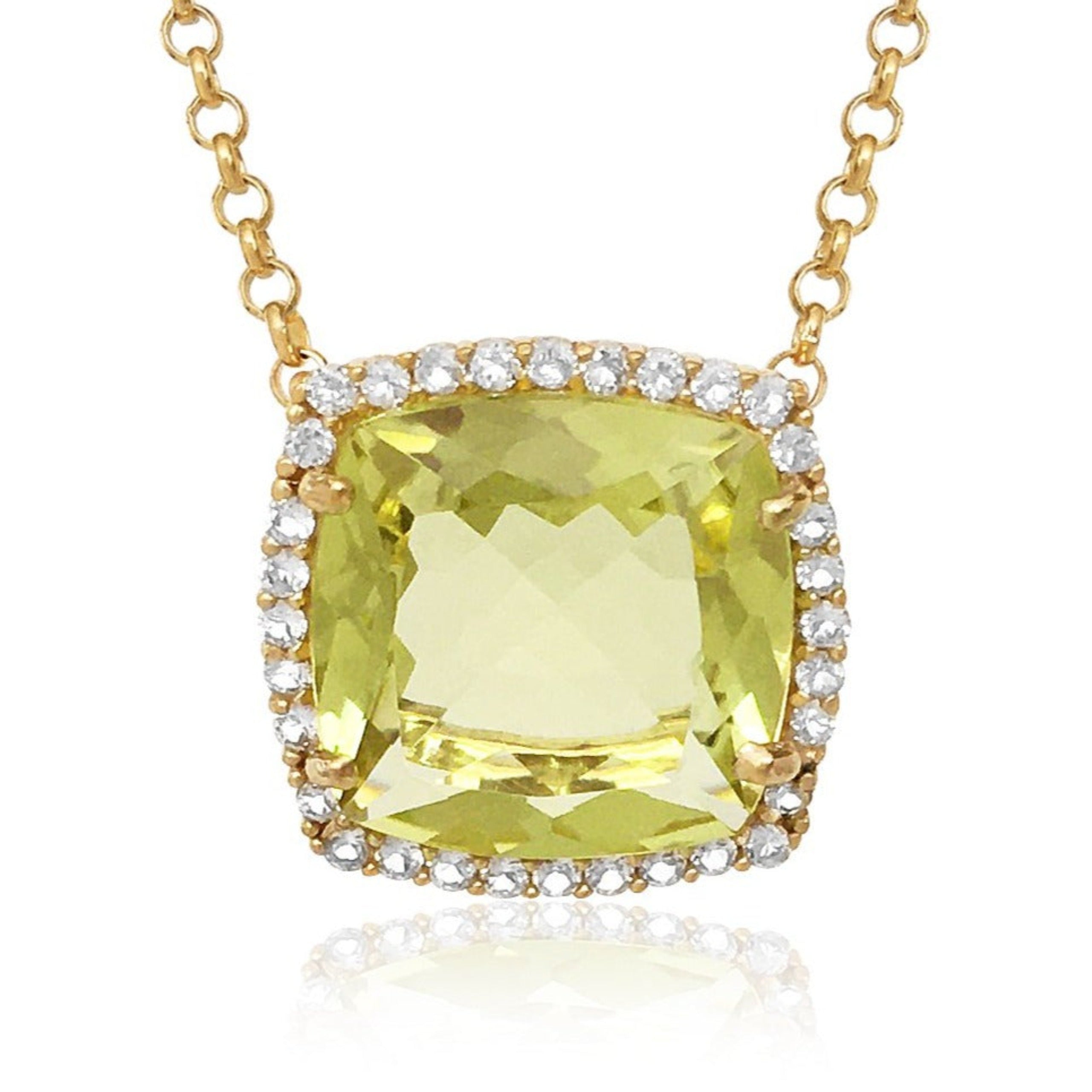 DEUX Necklace (1145) - Lemon Citrine /  YG