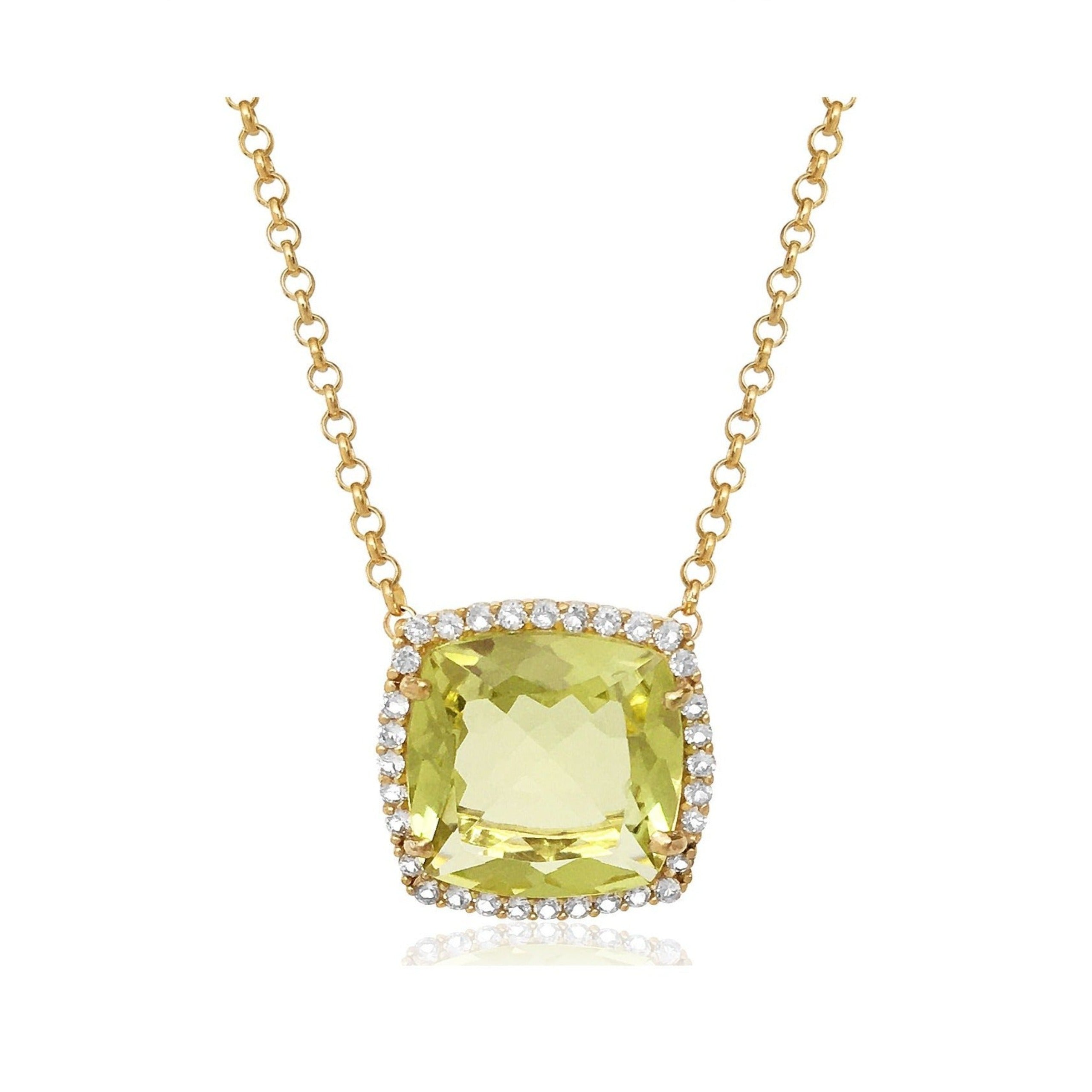 DEUX Necklace (1145) - Lemon Citrine /  YG