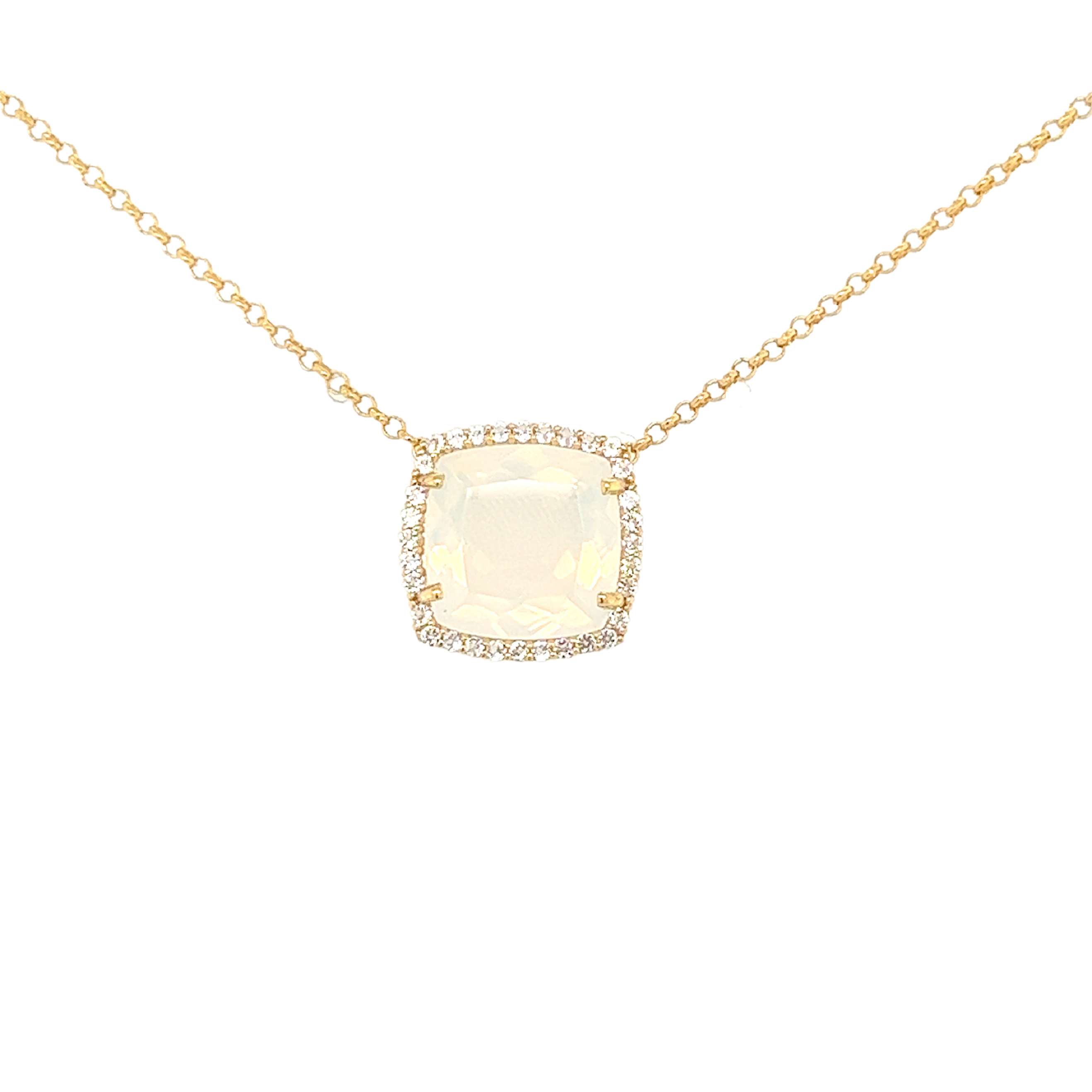 DEUX Necklace (1145) - Opal Quartz / YG