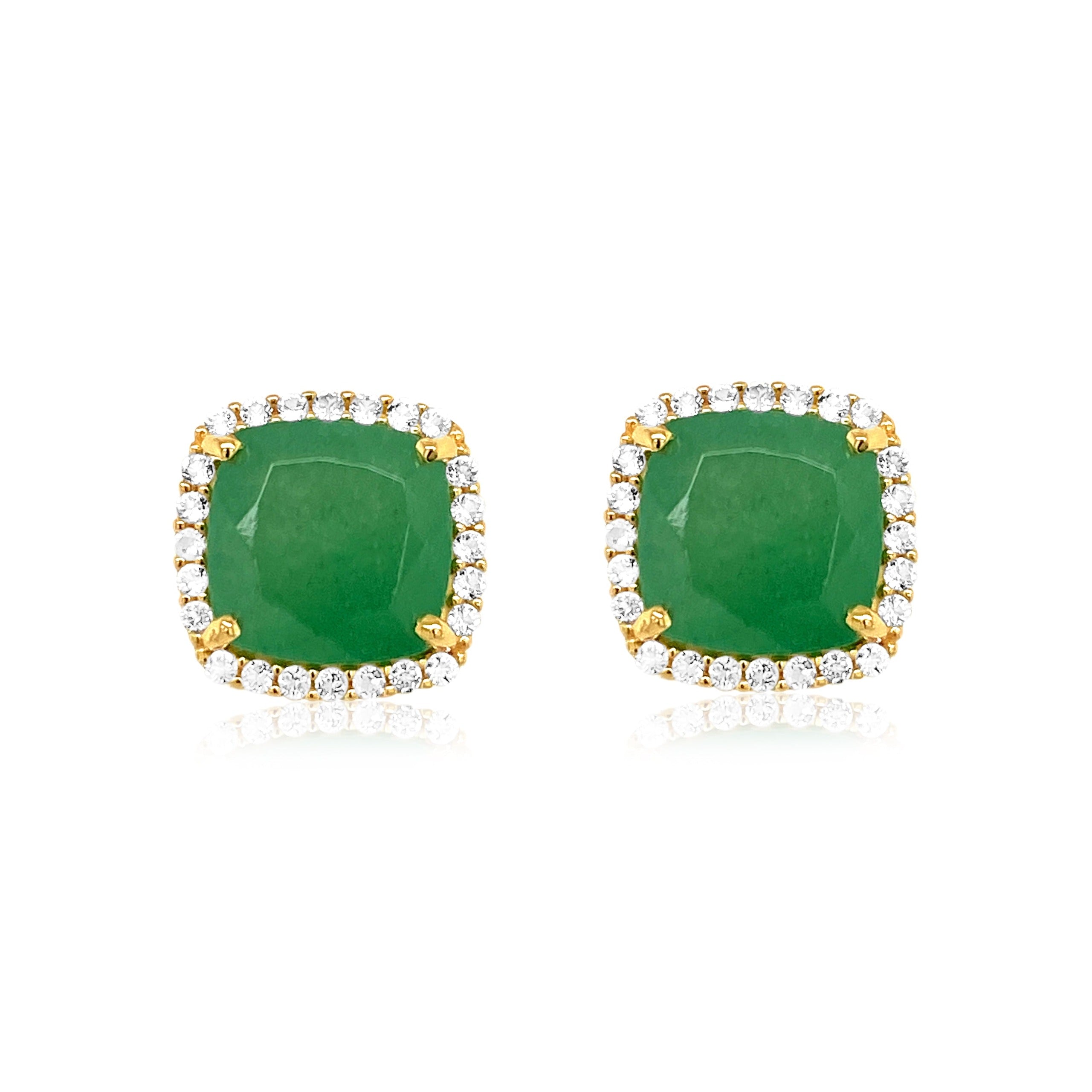 DEUX Earrings (1145) - Green Quartz / YG