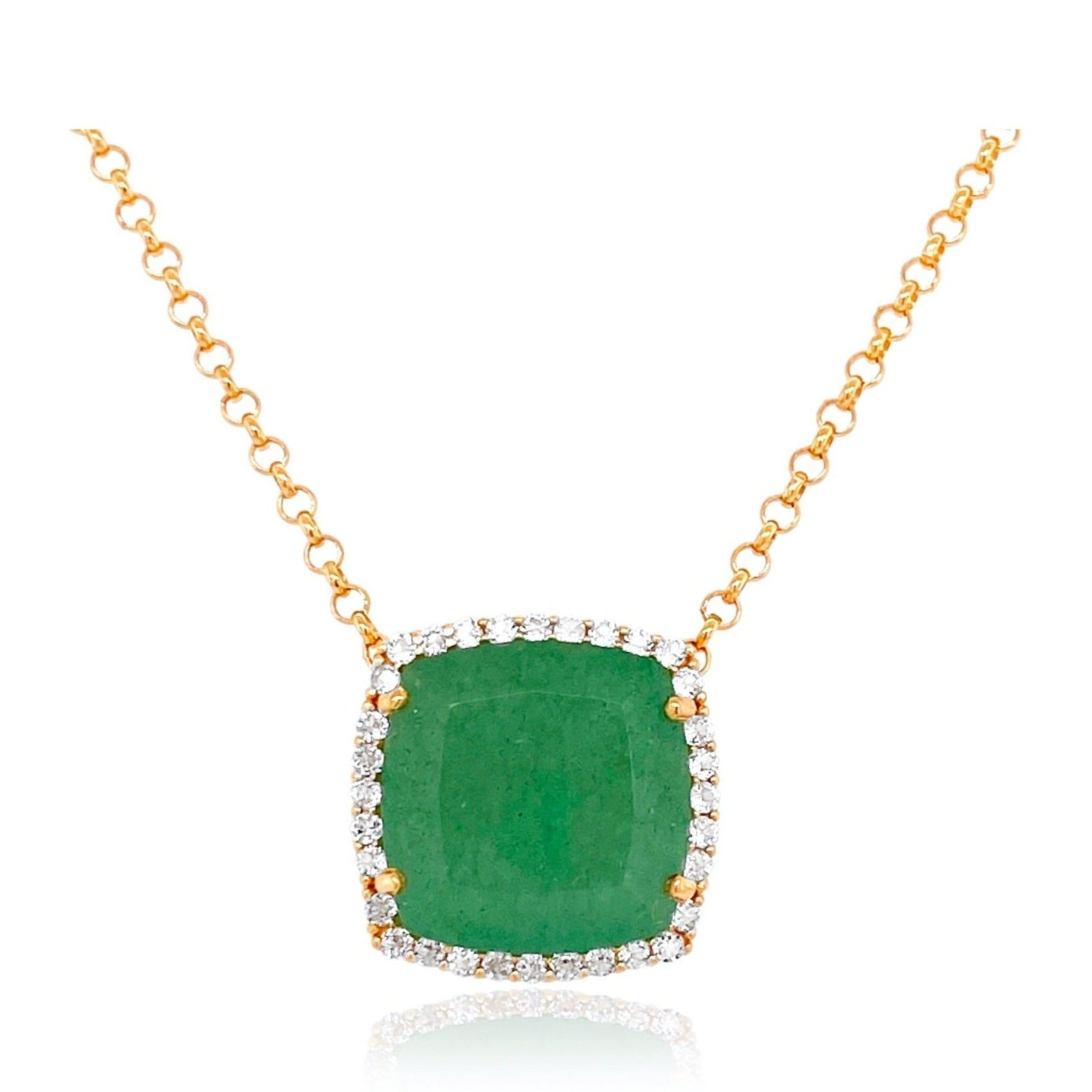 DEUX Necklace (1145) - Green Quartz /  YG