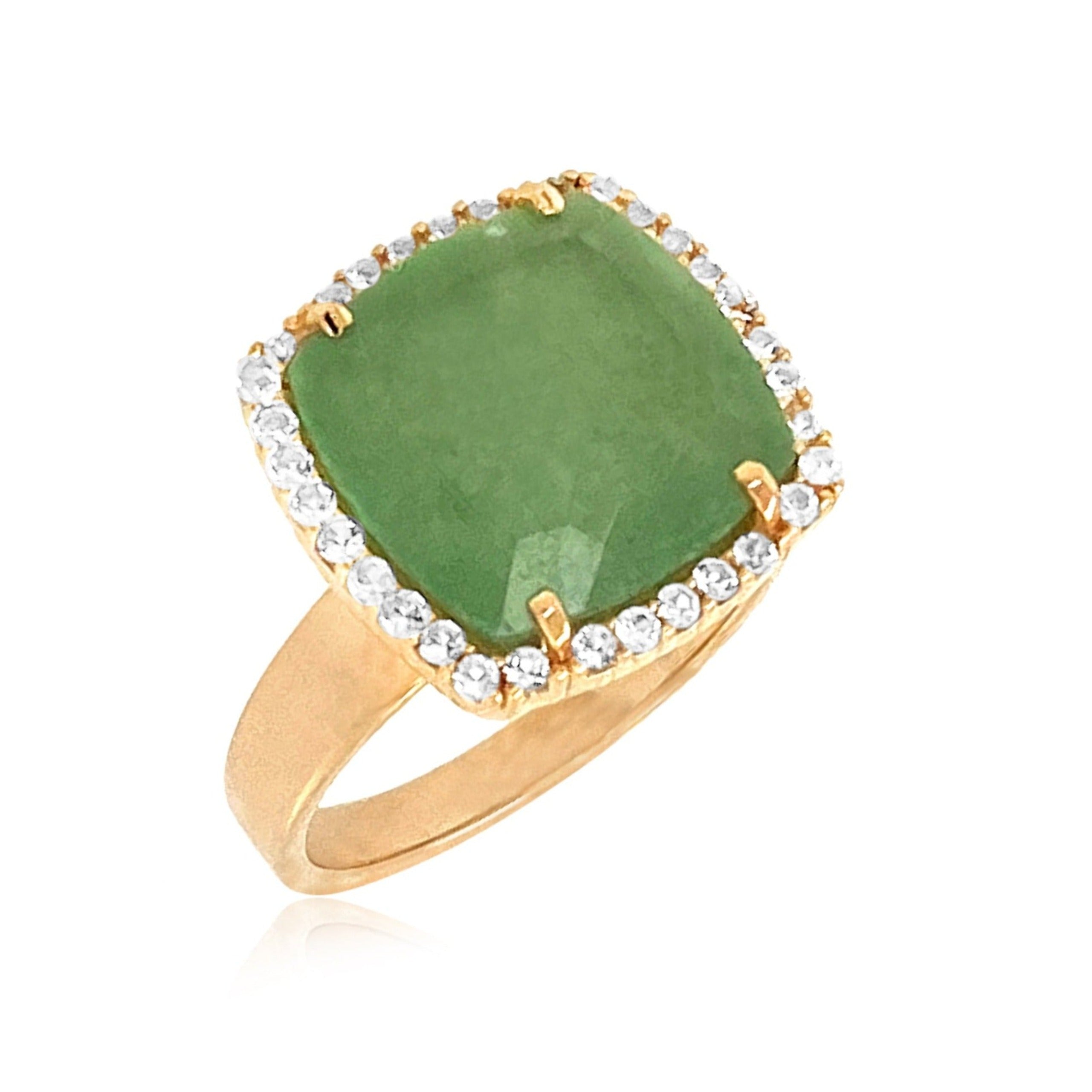 DEUX Ring (1145) - Green Quartz / YG