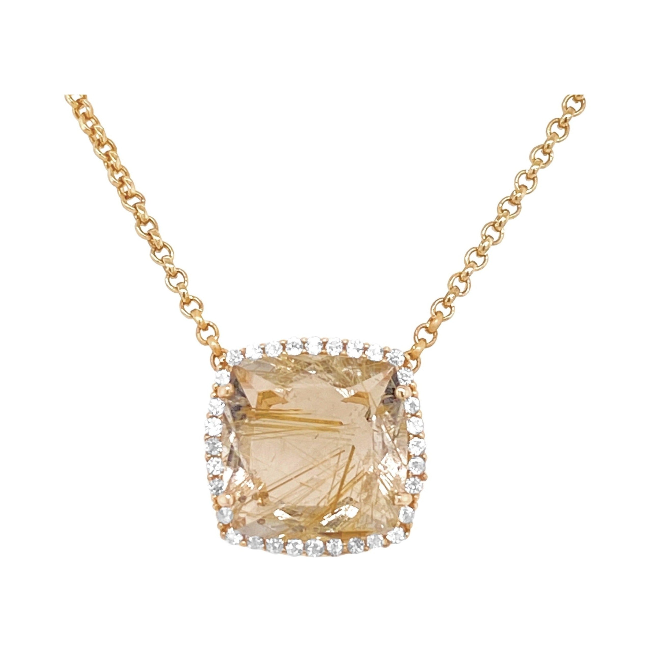 DEUX Necklace (1145) - Rutilated Quartz  /  YG