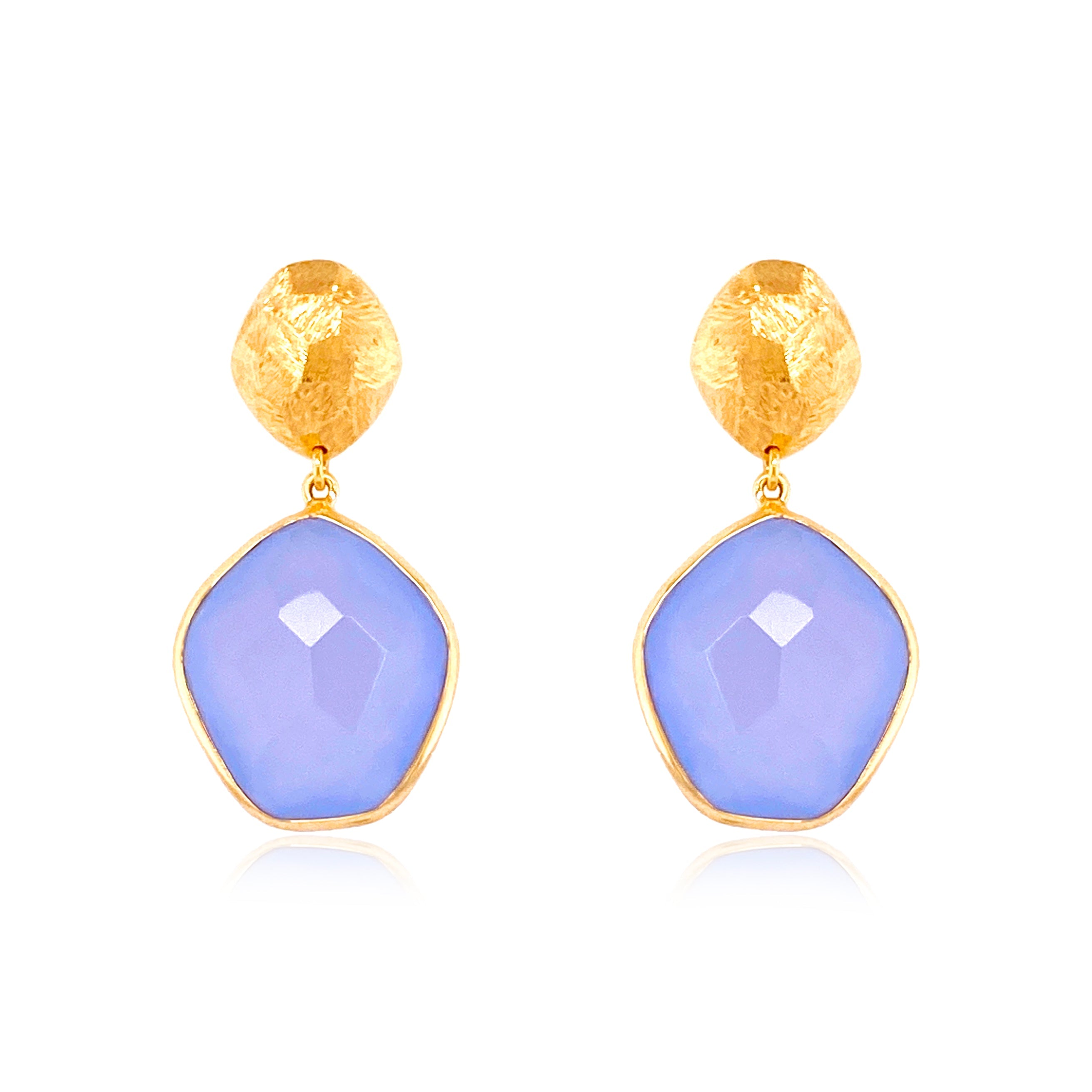 PANORAMA Earrings (1260) - Chalcedony / YG