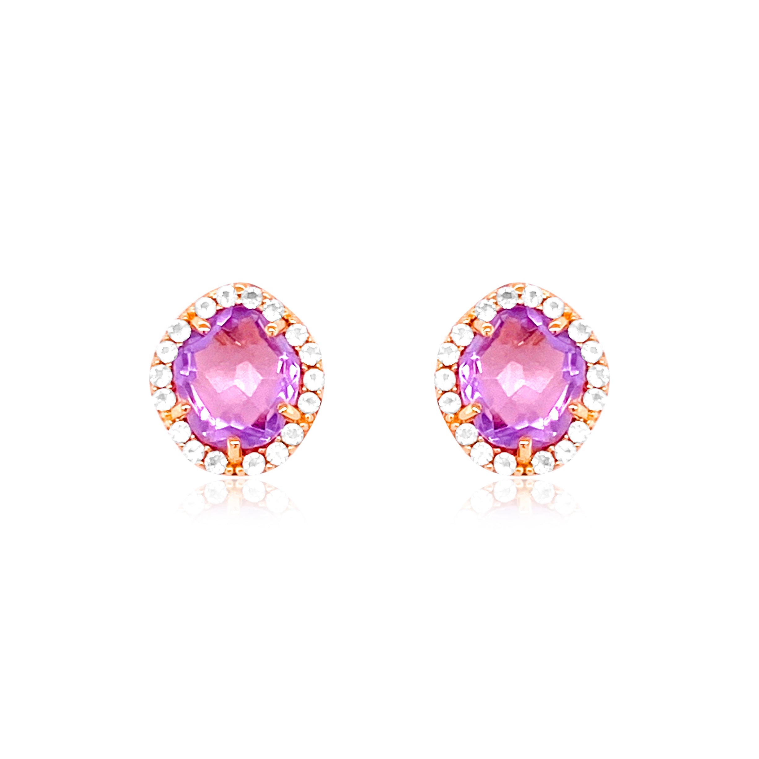 PANORAMA Earrings (1260) - Pink Amethyst / RG