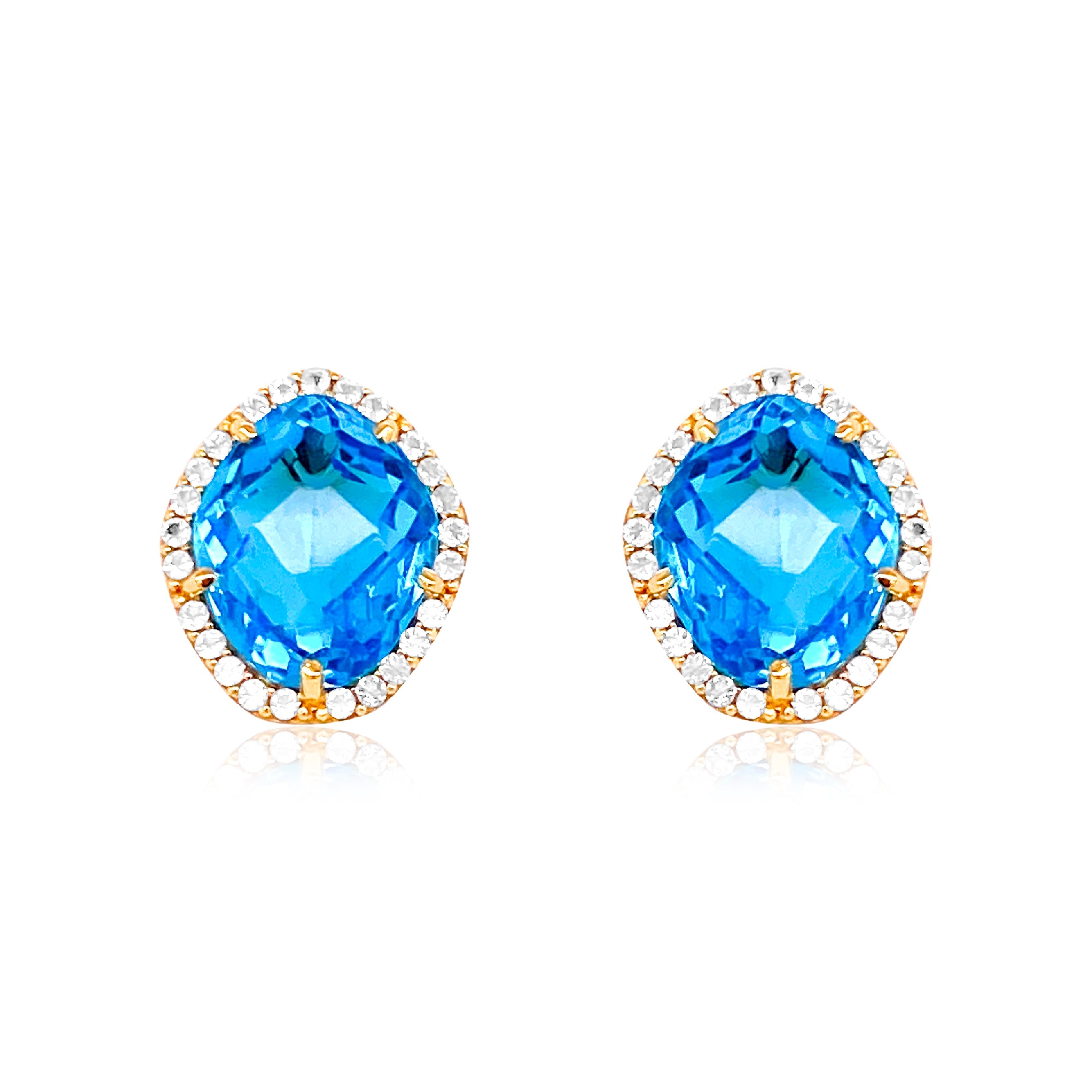 PANORAMA Earrings (1260) - Blue Topaz / YG