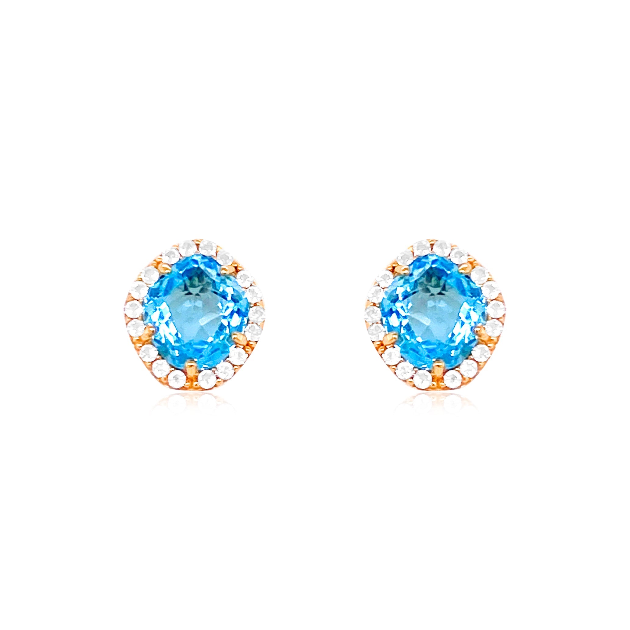 PANORAMA Earrings (1260) - Blue Topaz / YG