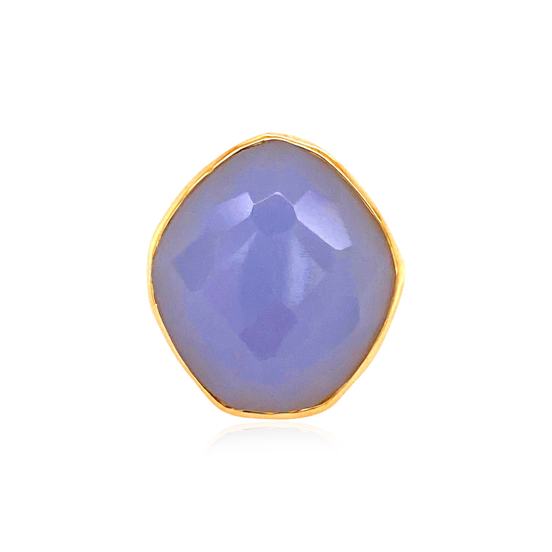 PANORAMA Ring (1260) - Blue Chalcedony / YG