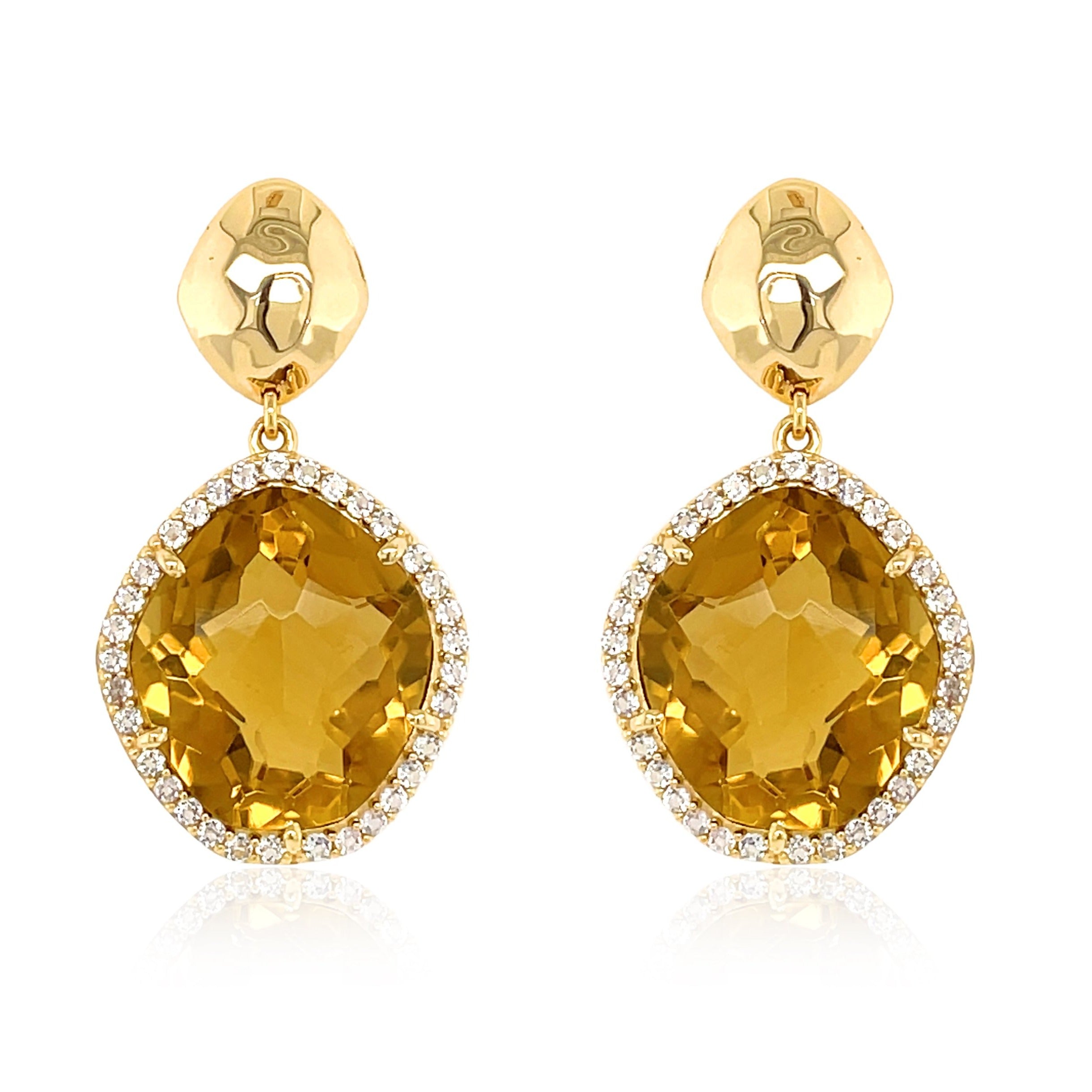 PANORAMA Earrings (1260) - Champagne Citrine /  YG