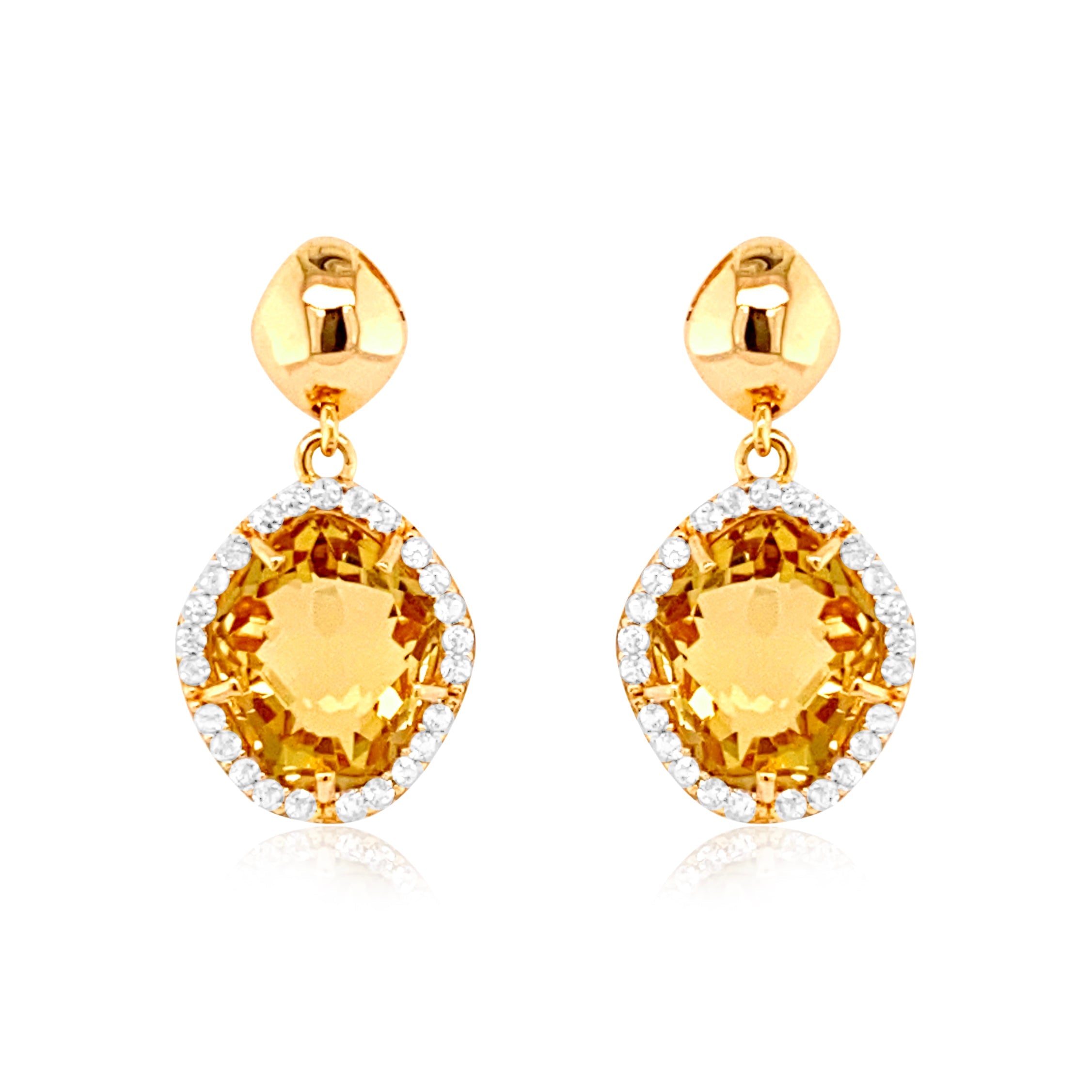 PANORAMA Earrings (1260) - Champagne Citrine / YG