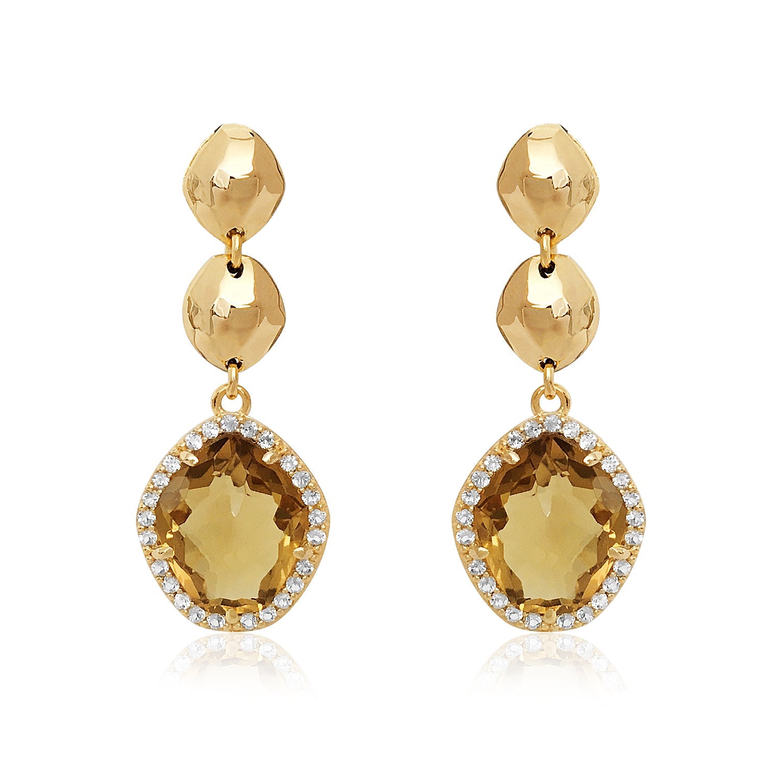 PANORAMA Earrings - Champagne Citrine /  YG