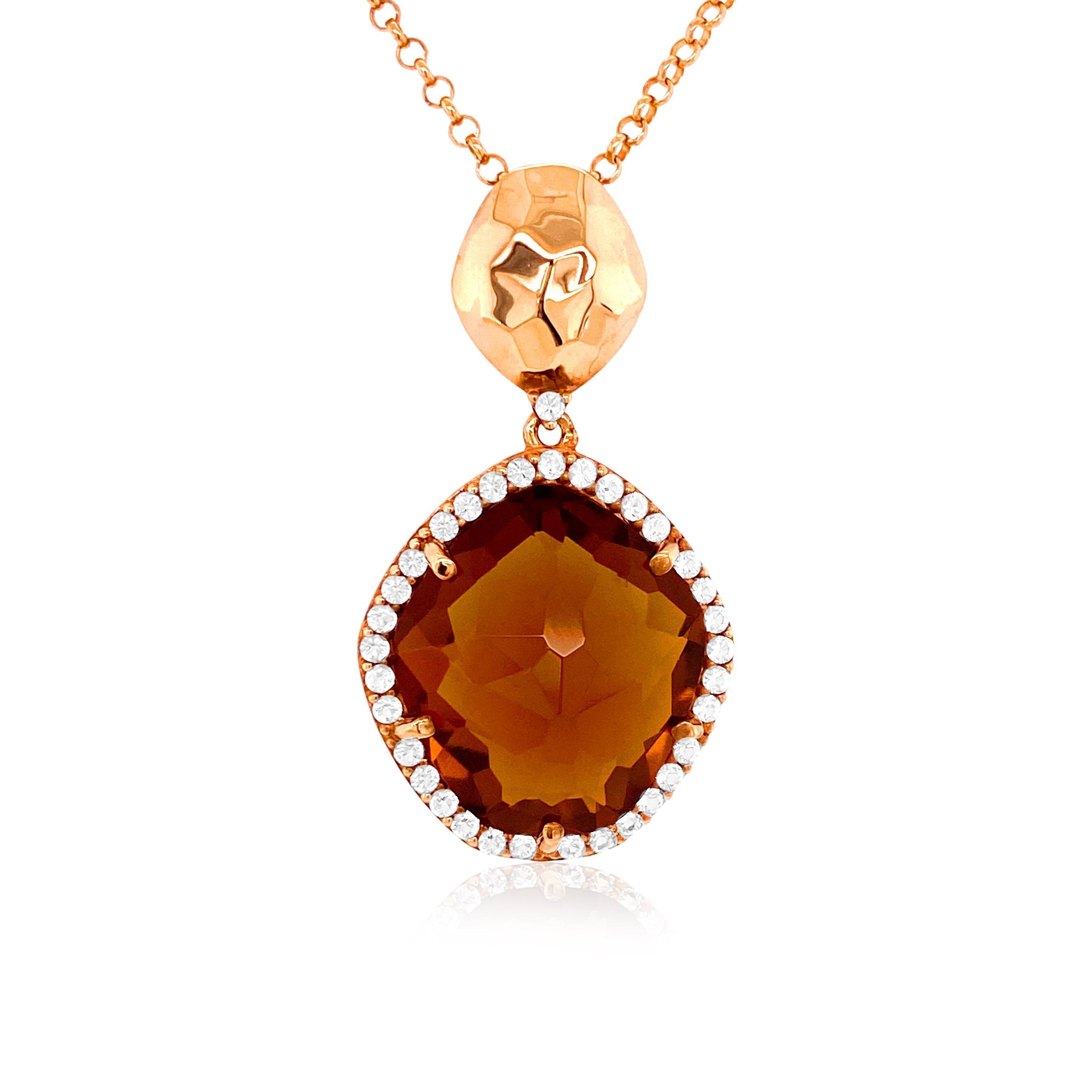 PANORAMA Necklace (1260) - Whisky Citrine / RG