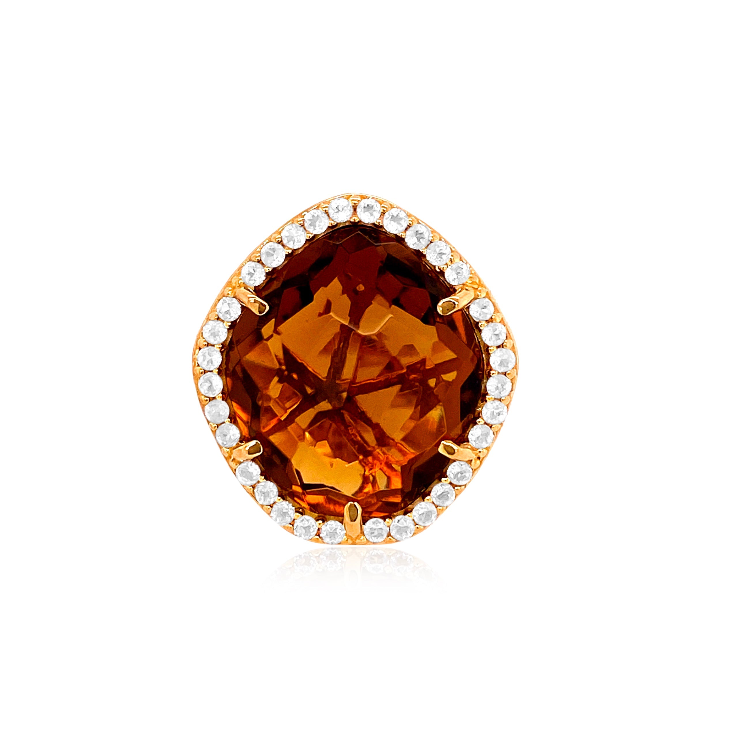 PANORAMA Ring (1260) - Whisky Citrine /  YG