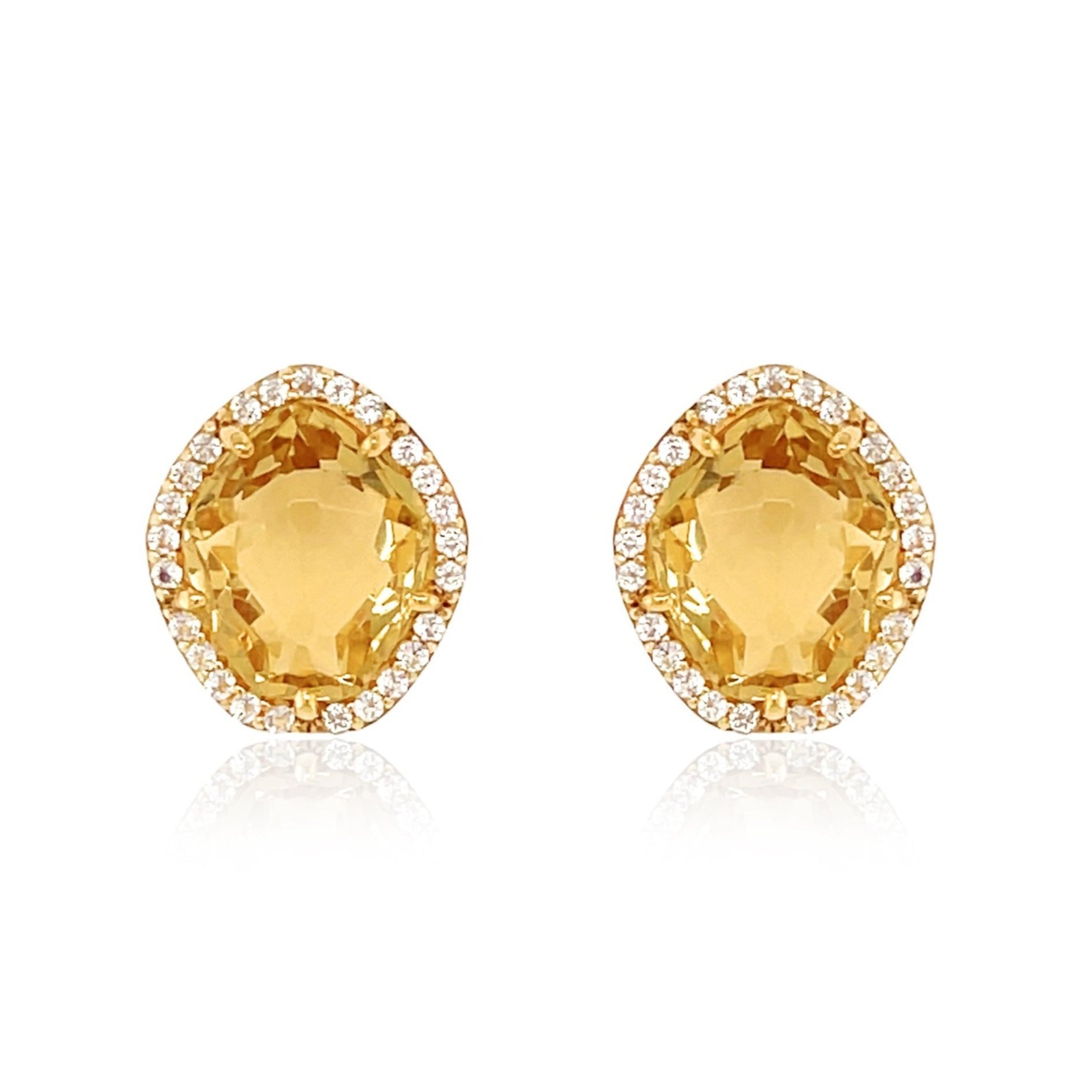 PANORAMA Earrings (1260) - Light Citrine / YG