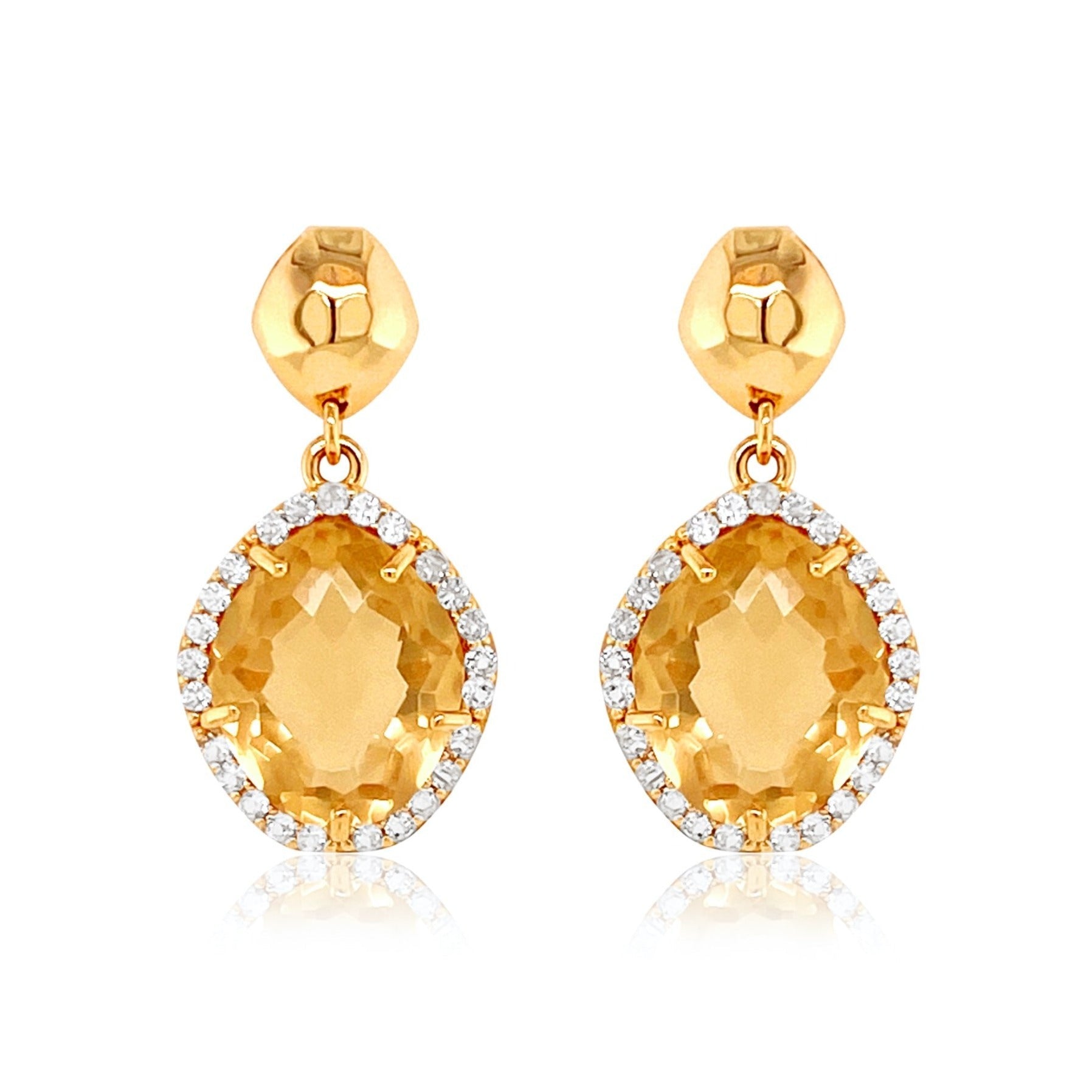 PANORAMA Earrings (1260) - Light Citrine / YG