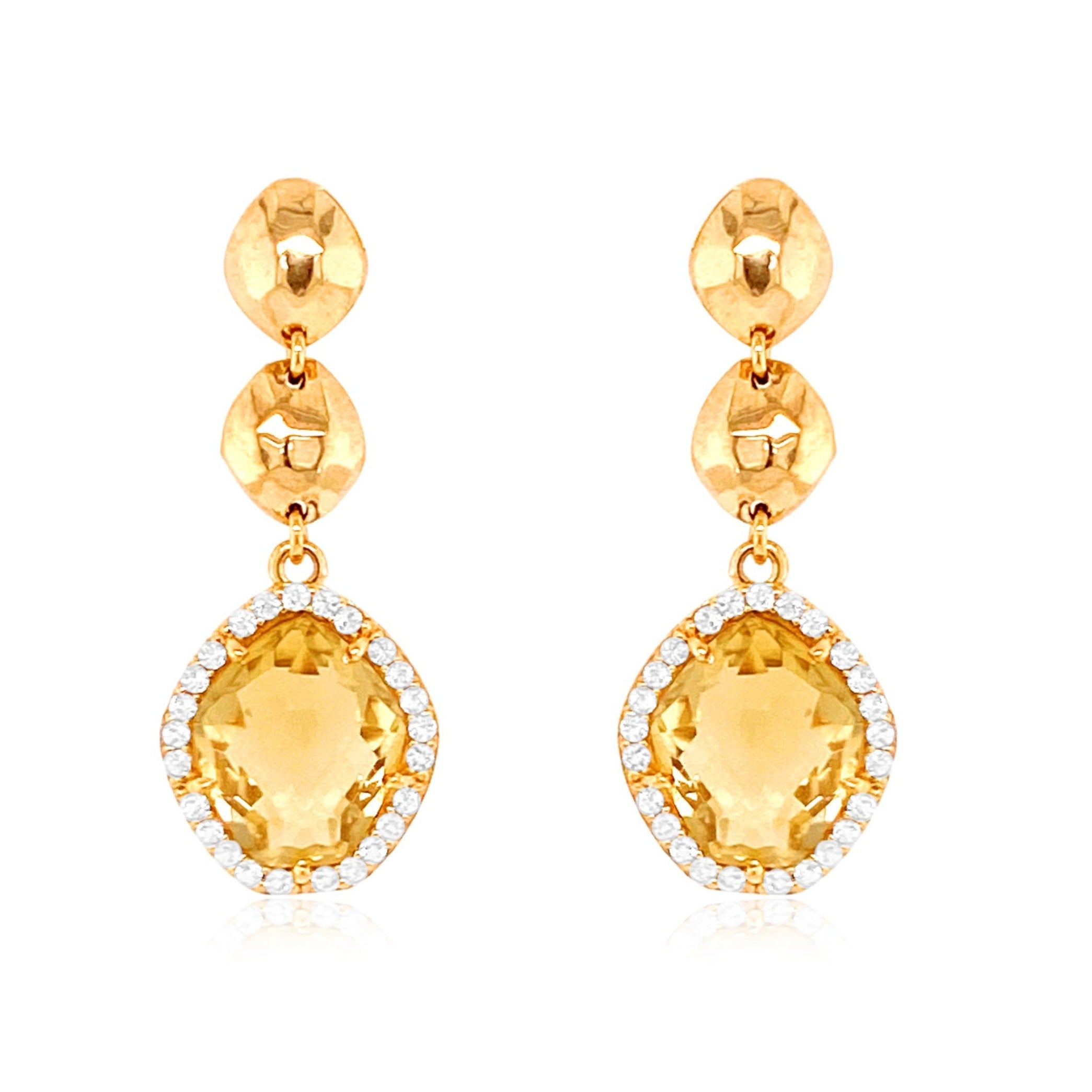 PANORAMA Earrings - Light Citrine /  YG