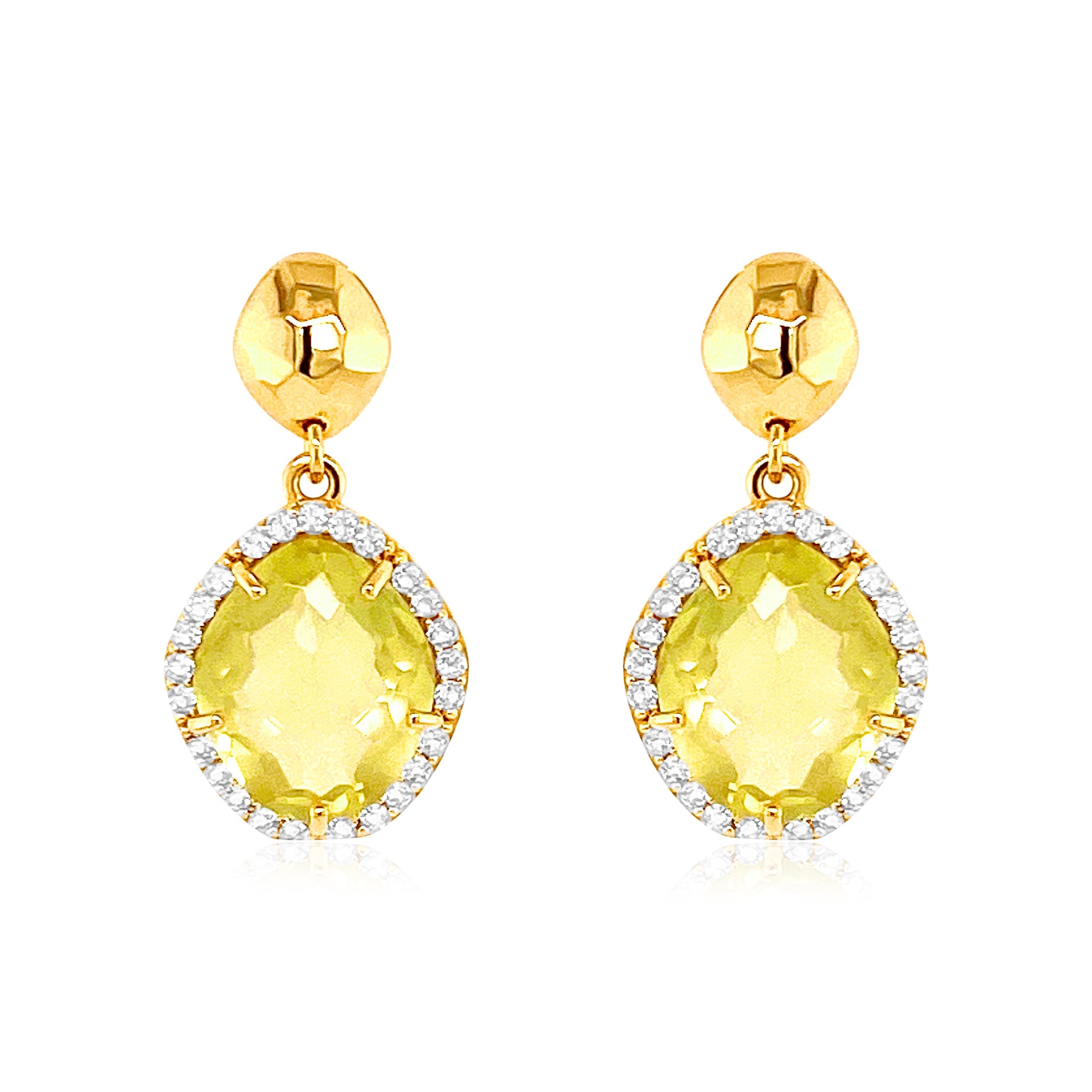 PANORAMA Earrings (1260) - Lemon Citrine / YG