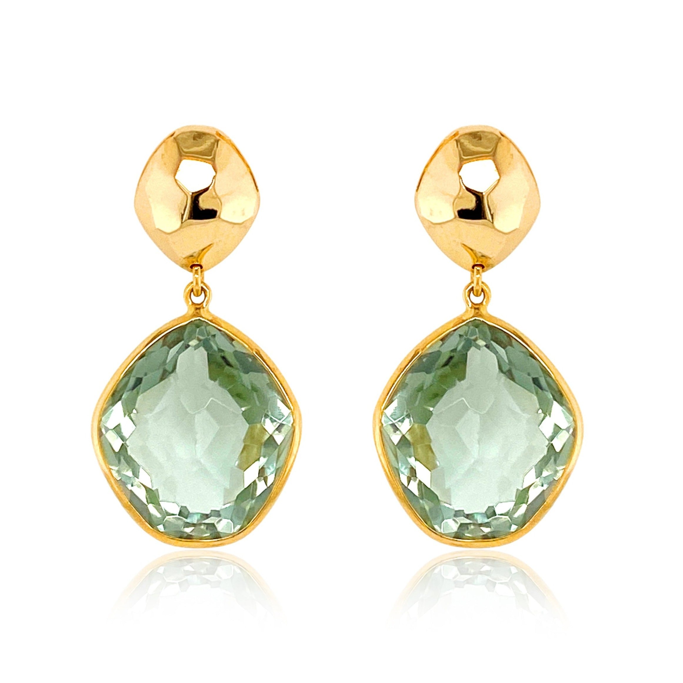 PANORAMA Earrings (1260) - Prasiolite / YG