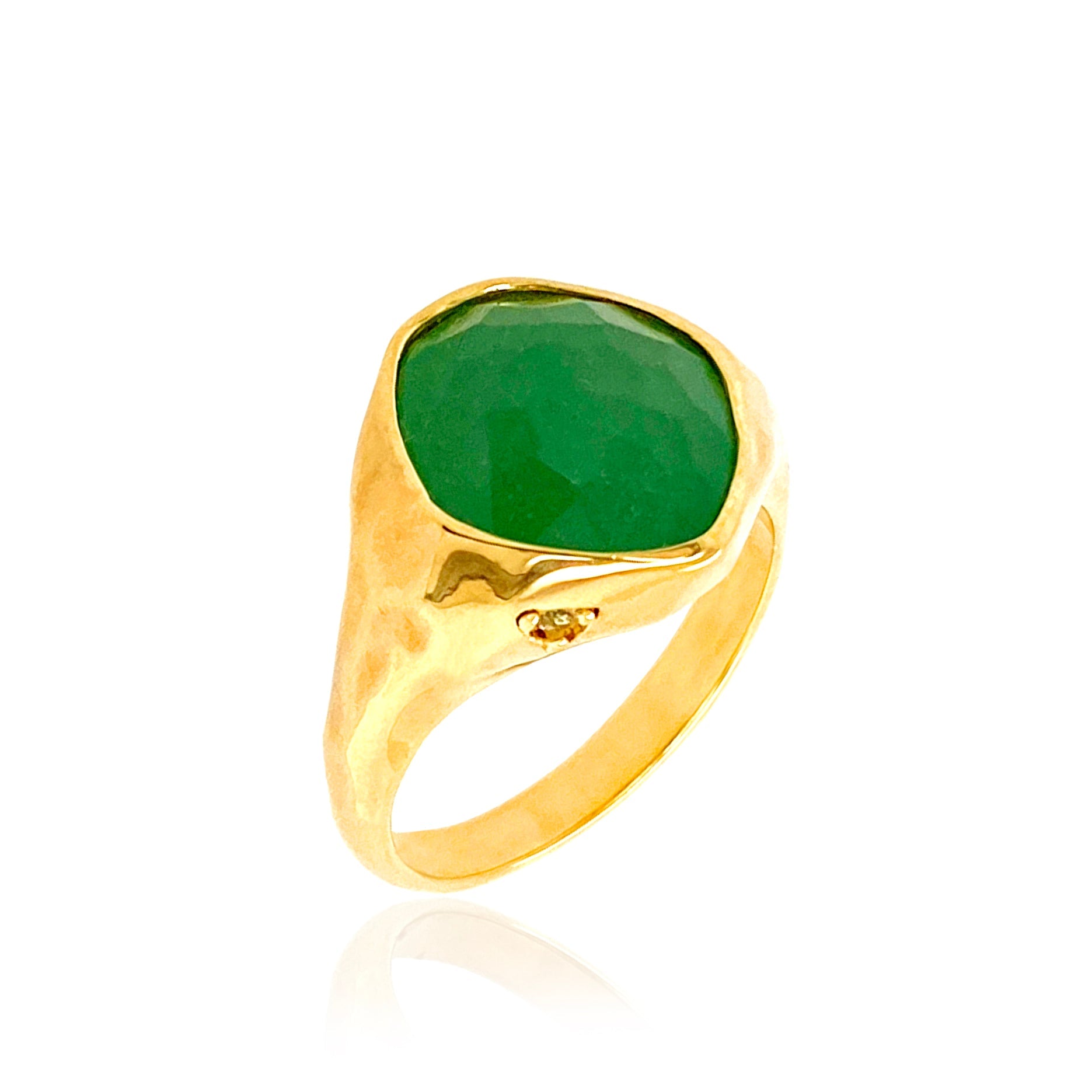 PANORAMA Ring (1260) -  Green Quartz / YG