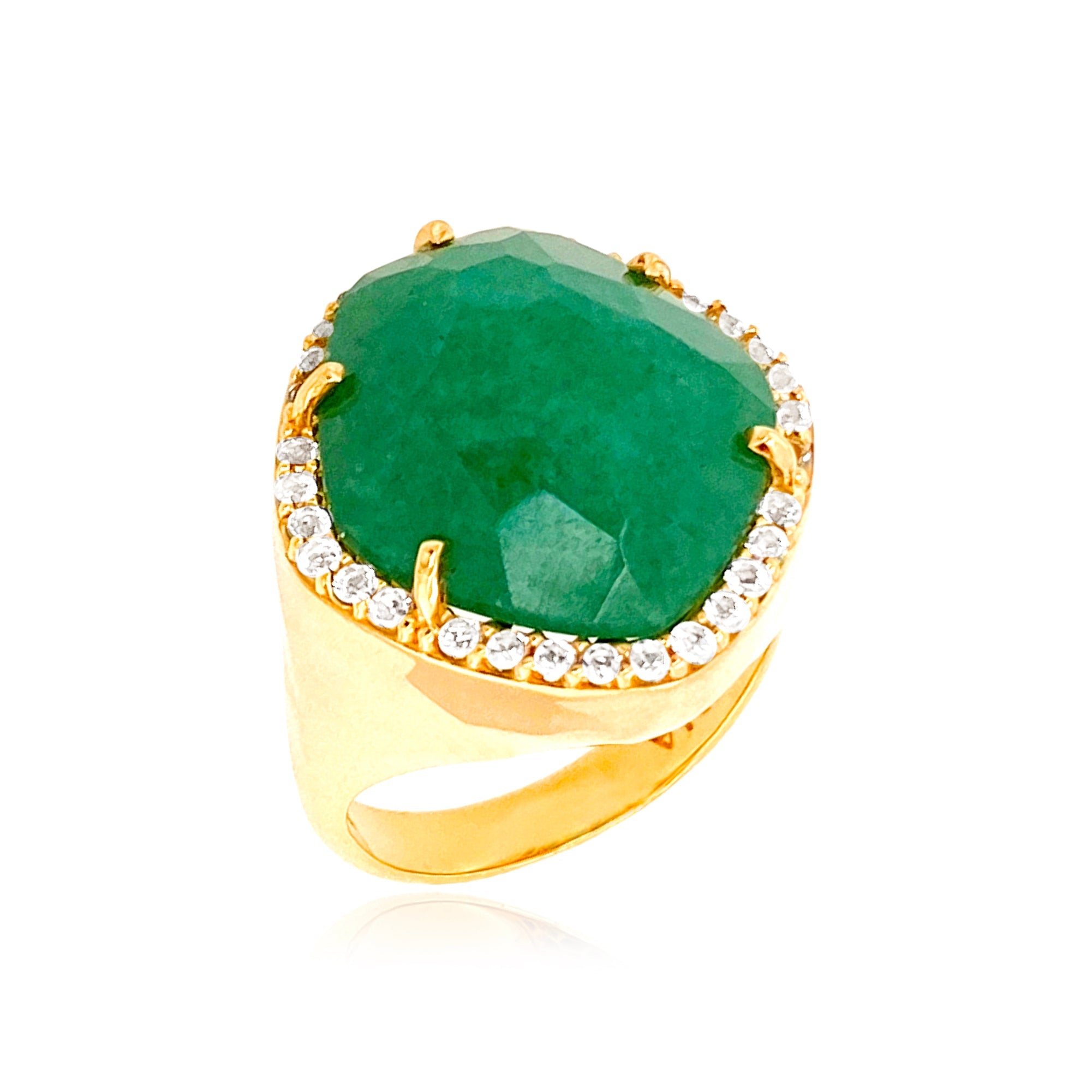 PANORAMA Ring (1260) - Green Quartz /  YG