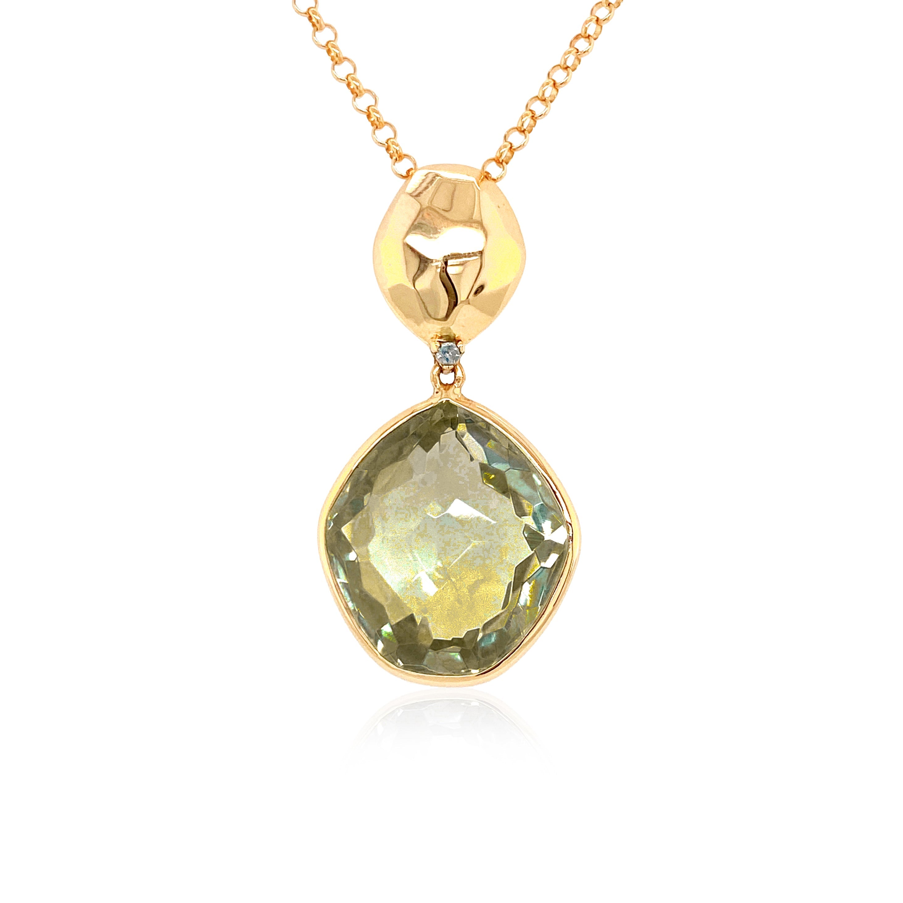 PANORAMA Necklace (1260) - Olive Quartz / YG