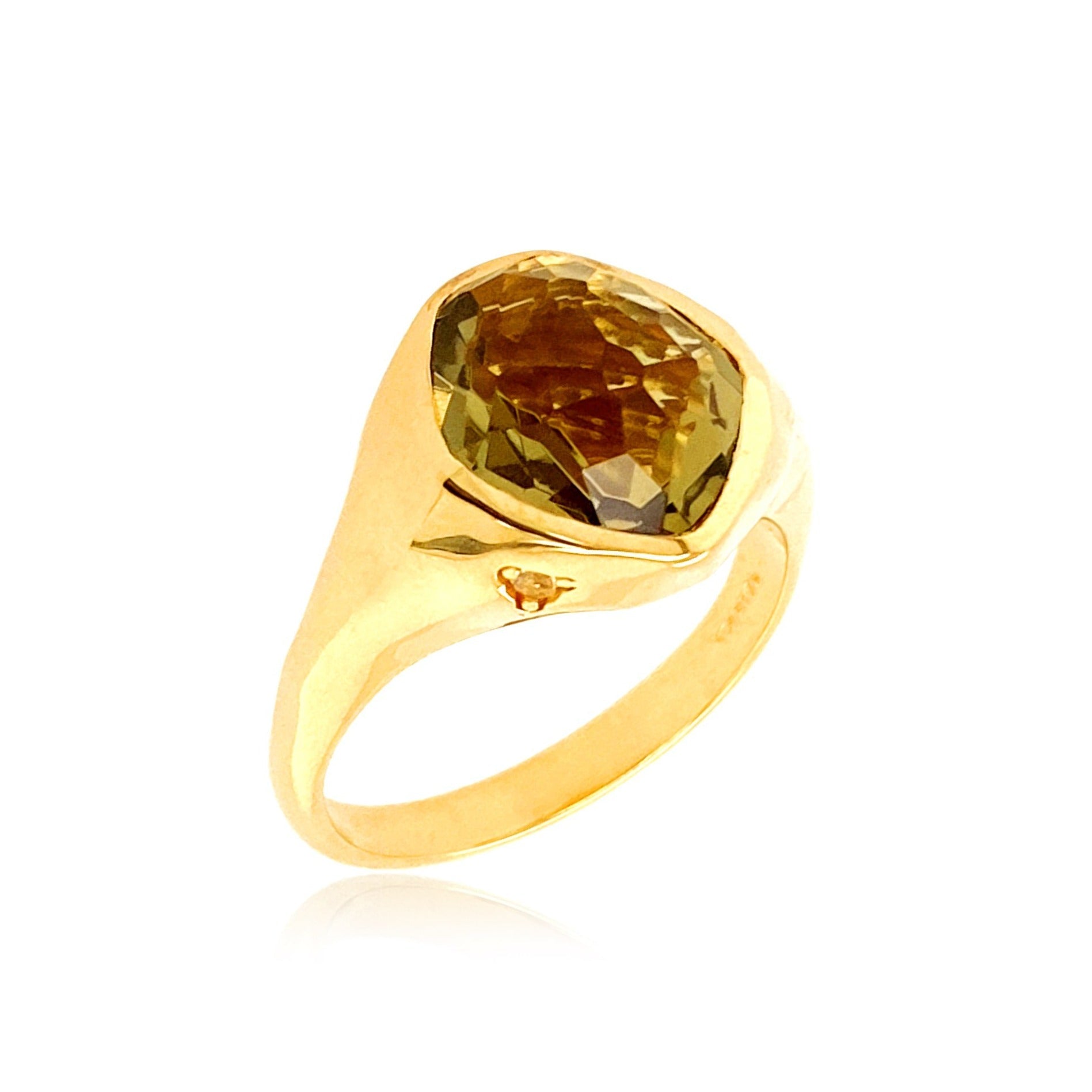 PANORAMA Ring (1260) -  Olive Quartz / YG