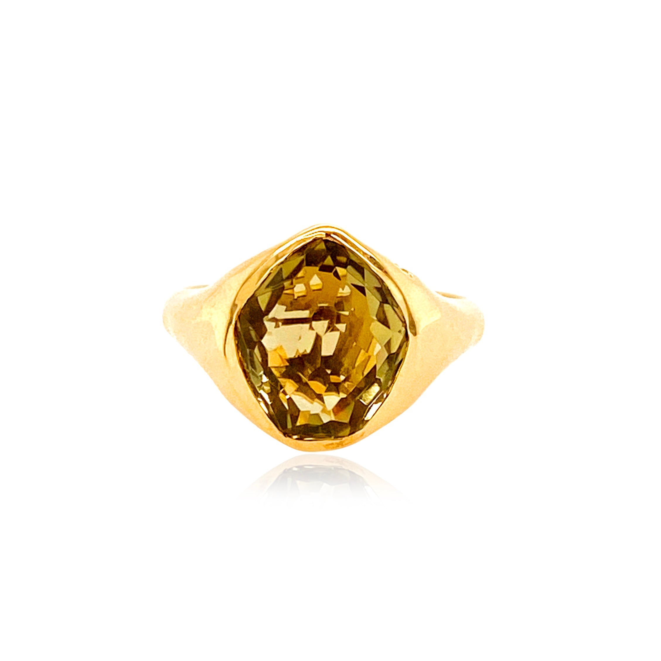 PANORAMA Ring (1260) -  Olive Quartz / YG