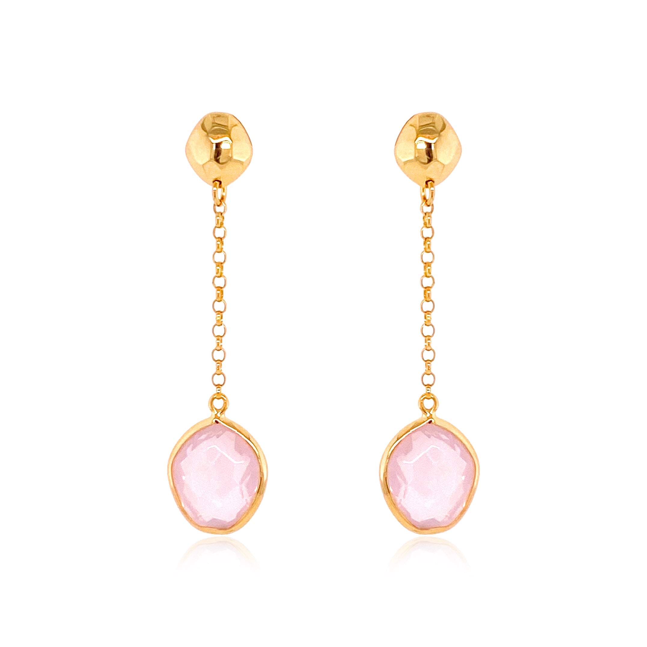 PANORAMA Earrings (1260) - Rose Quartz / YG