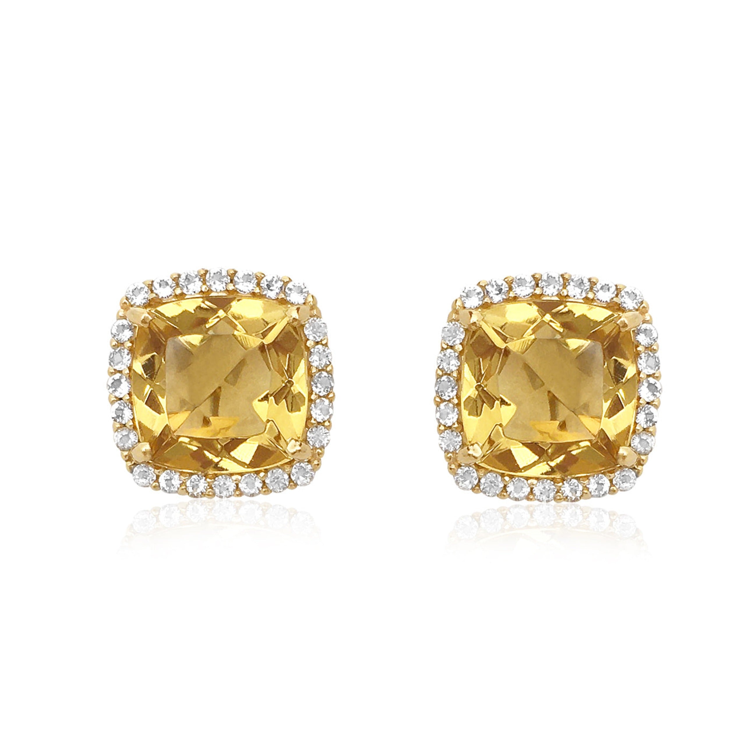 DEUX Earrings (1145) - Light Citrine / YG