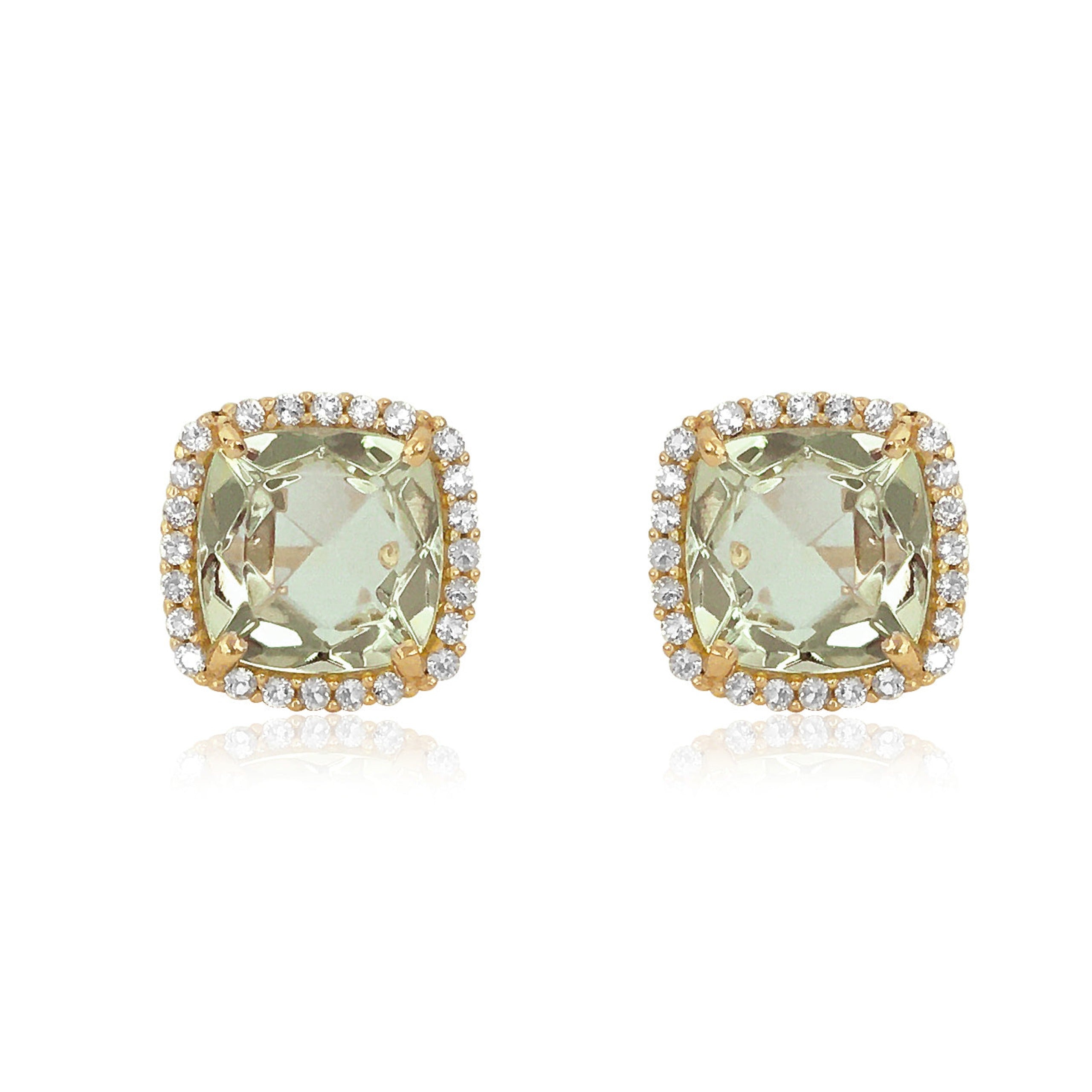 DEUX Earrings (1145) - Praziolite /  YG